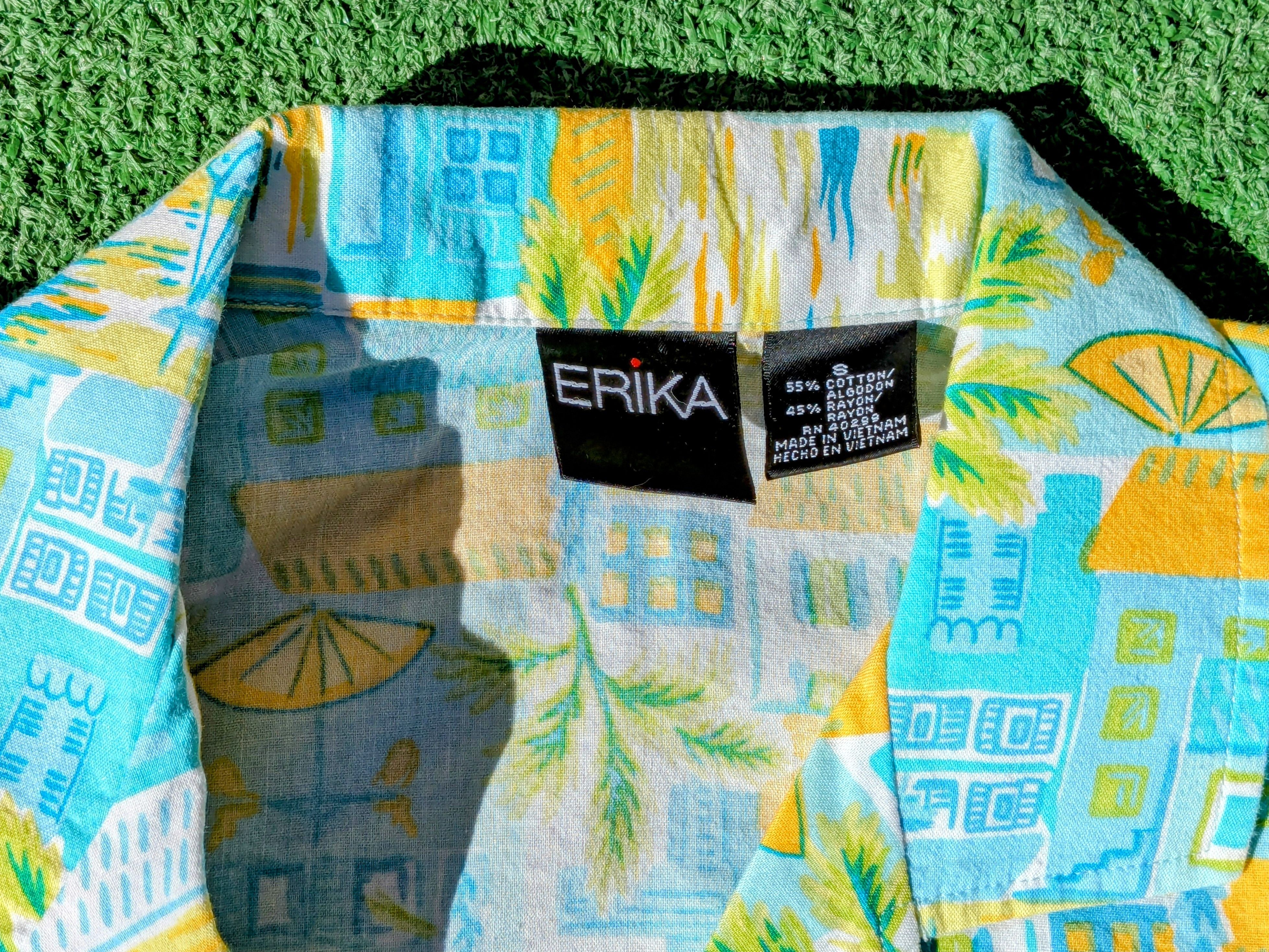 Vintage Retro Erika Summer Time Hawaiian Vacation Button Shirt Top Size S / US 4 / IT 40 - 5 Thumbnail