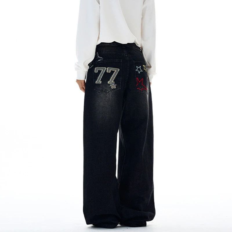 Jean Embroidery Star-shaped Jeans Size US 32 / EU 48 - 1 Thumbnail