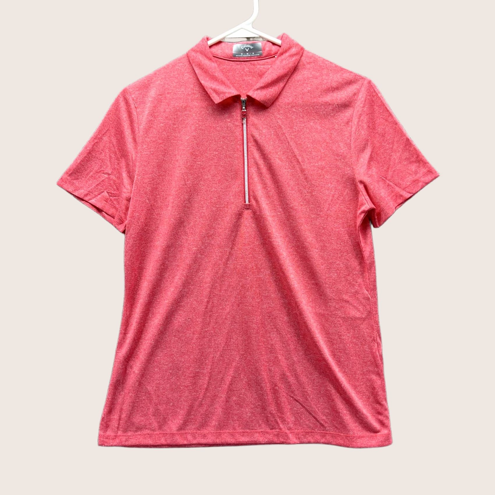Callaway Callaway Polo Shirt Women Medium Pink Athletic Knit Polyester Short Sleeve Polo Shirt Utility: Casual, Travel, Party/Cocktail, All Seasons Womens Size M / US 6-8 / IT 42-44 - 1 Thumbnail