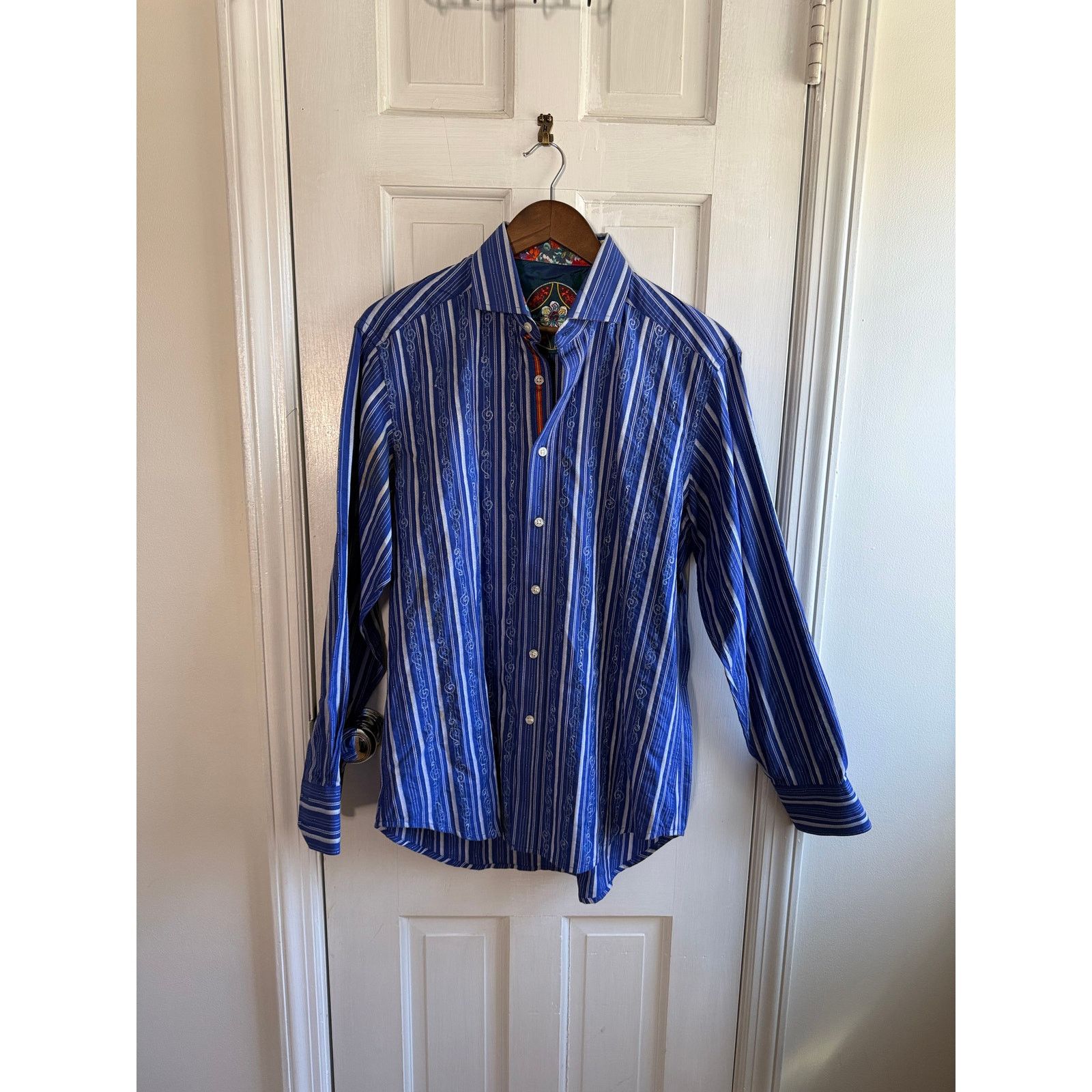 Robert Graham Robert Graham Blue & White Striped Woven Shirt - Men Medium Size US M / EU 48-50 / 2 - 2 Thumbnail