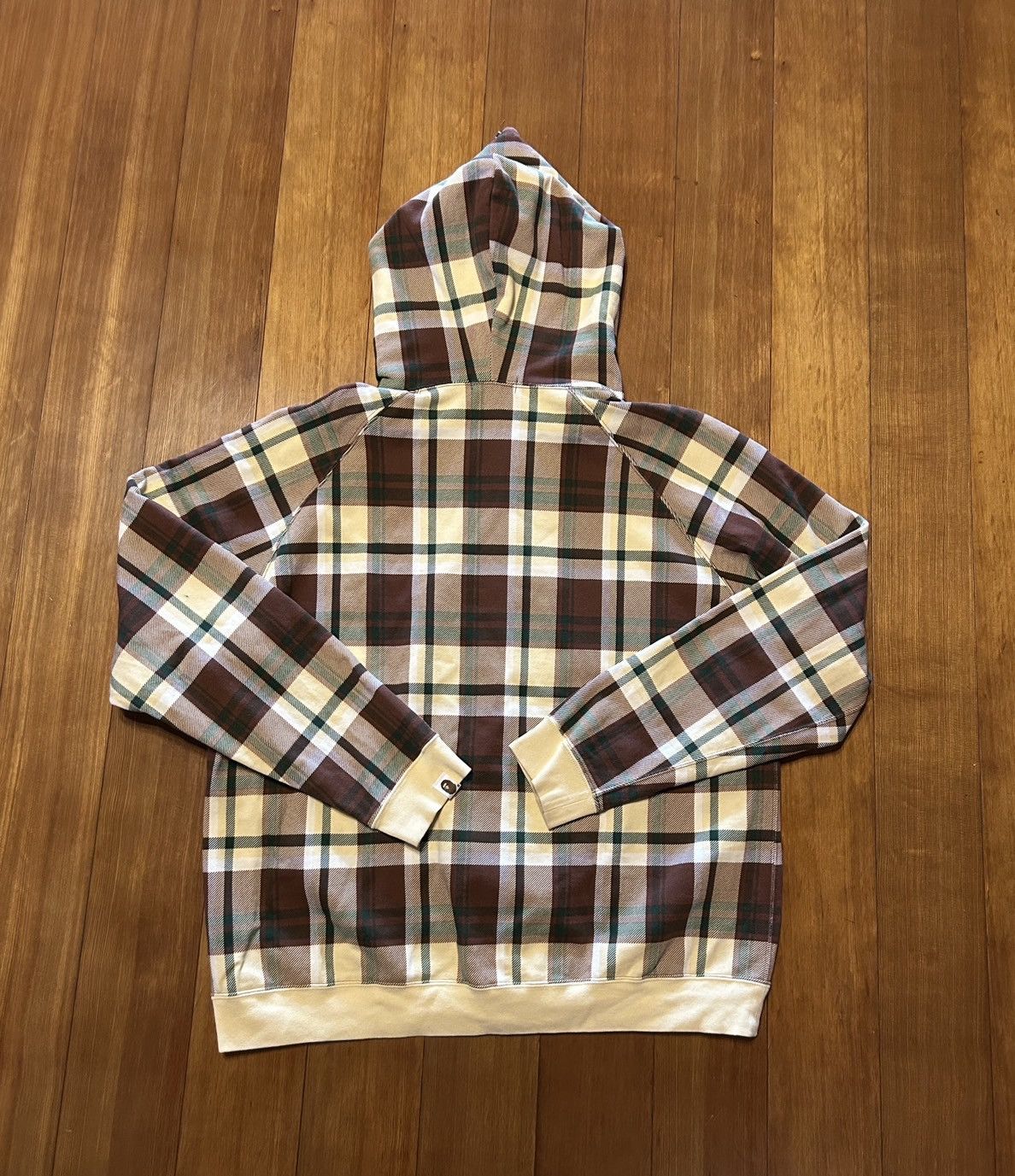 Bape Y2K Bape Brown Plaid Full Zip Hoodie L Size US L / EU 52-54 / 3 - 2 Thumbnail