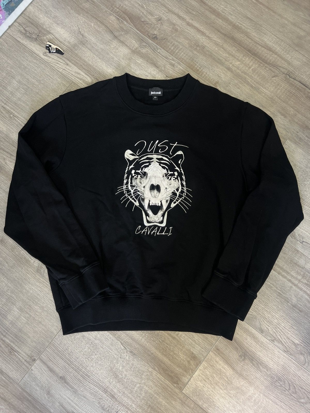 Just Cavalli × Vintage vintage women's Just Cavalli sweatshirt black large logo Size XXL / US 16-18 / IT 52-54 - 1 Thumbnail