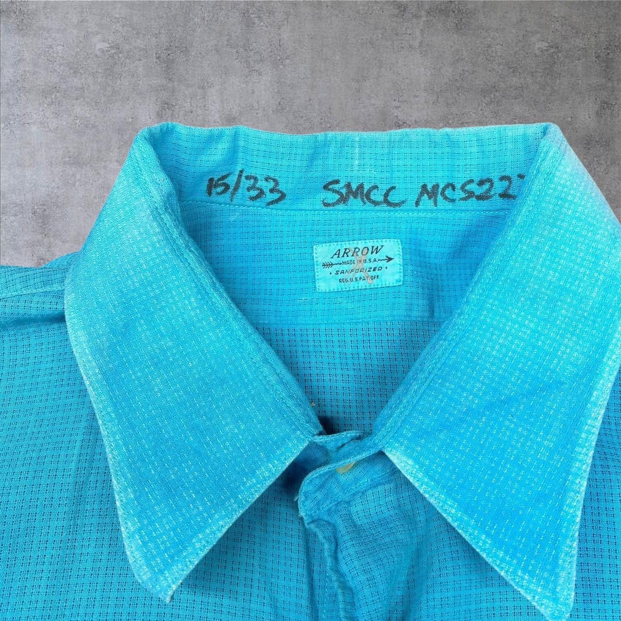 Arrow × Vintage 1970s Vintage Blue Button Up Shirt Size US L / EU 52-54 / 3 - 2 Thumbnail