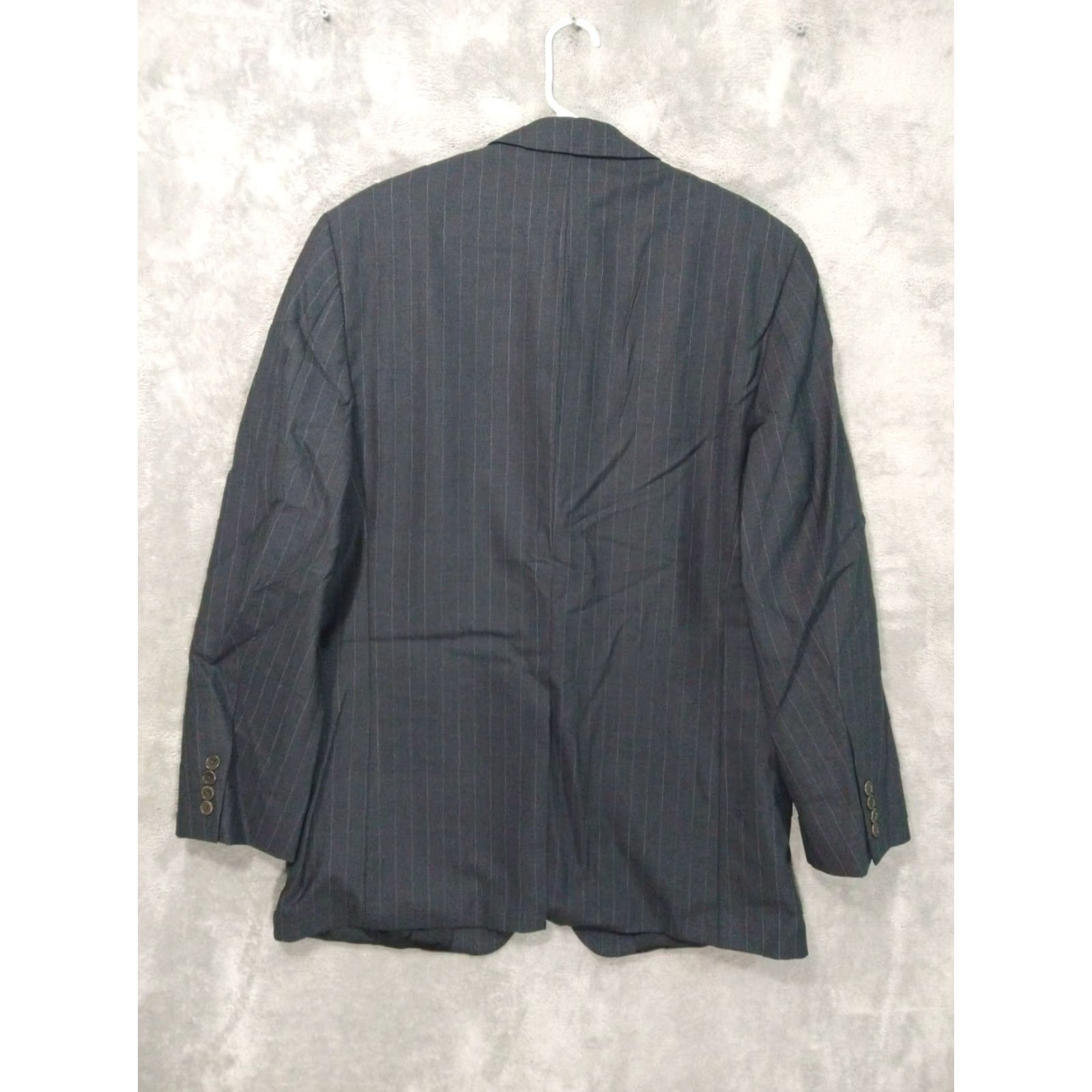 Brooks Brothers Brooks Brothers Blazer Mens 42L Wool Pinstripe Gray Stretch 2 Piece Jacket Notch Lapel Single-Breasted Two-Button Long Sleeve Wool Coat Mens Size 42R - 2 Thumbnail