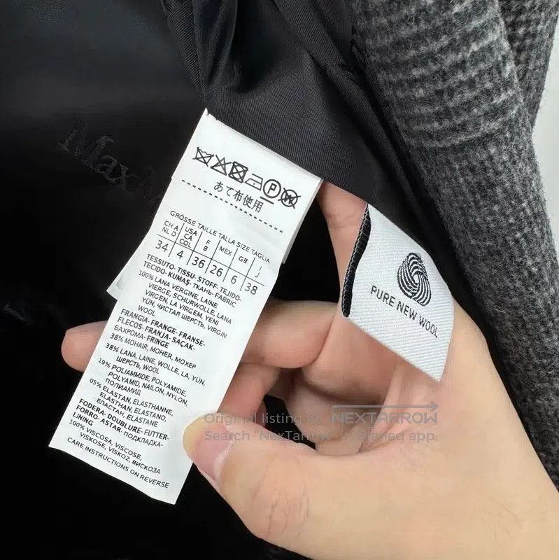 Max Mara MaxMara Women's Gray Wool Double-Breasted Coat . Size XS / US 0-2 / IT 36-38 - 7 Thumbnail