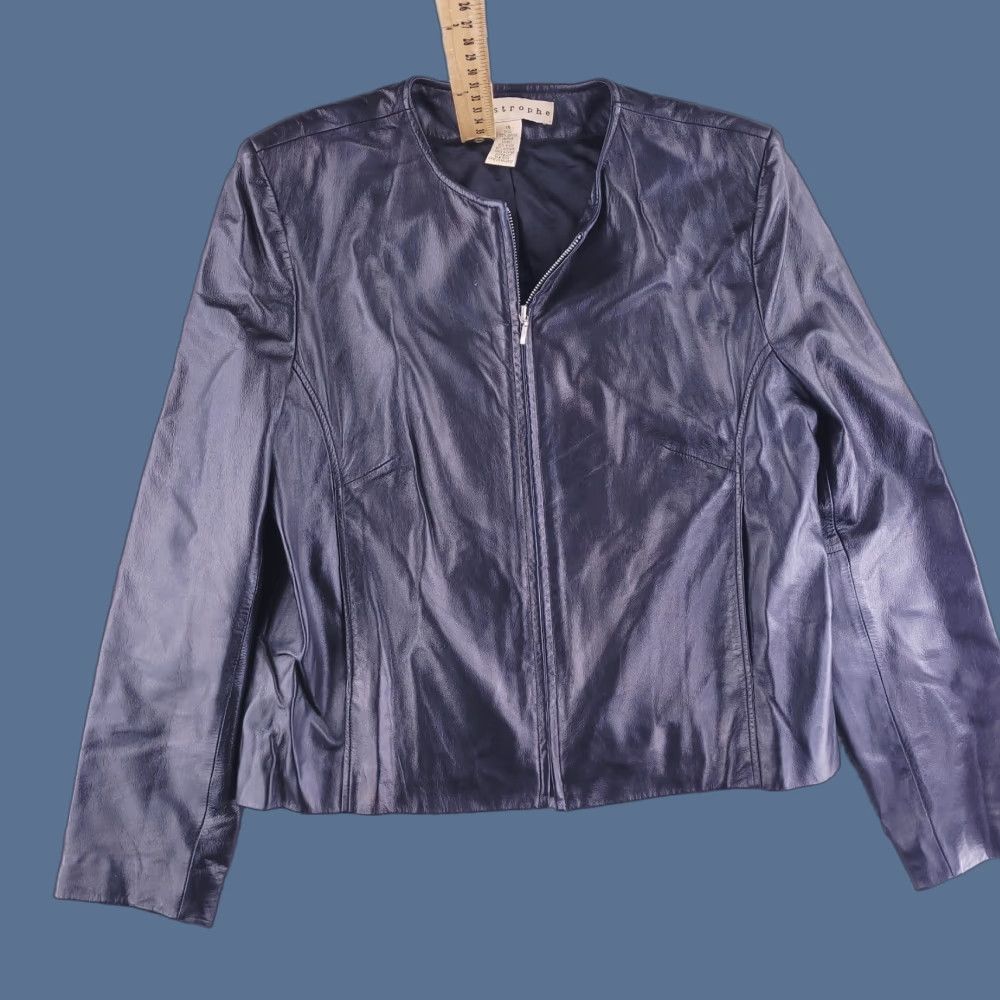 Vintage Apostrophe Jacket Womens 14 Leather Black Real Genuine Zip Jacket Women 14 Black Leather Zip Basic Jacket Mens Womens? Size XL / US 12-14 / IT 48-50 - 1 Thumbnail