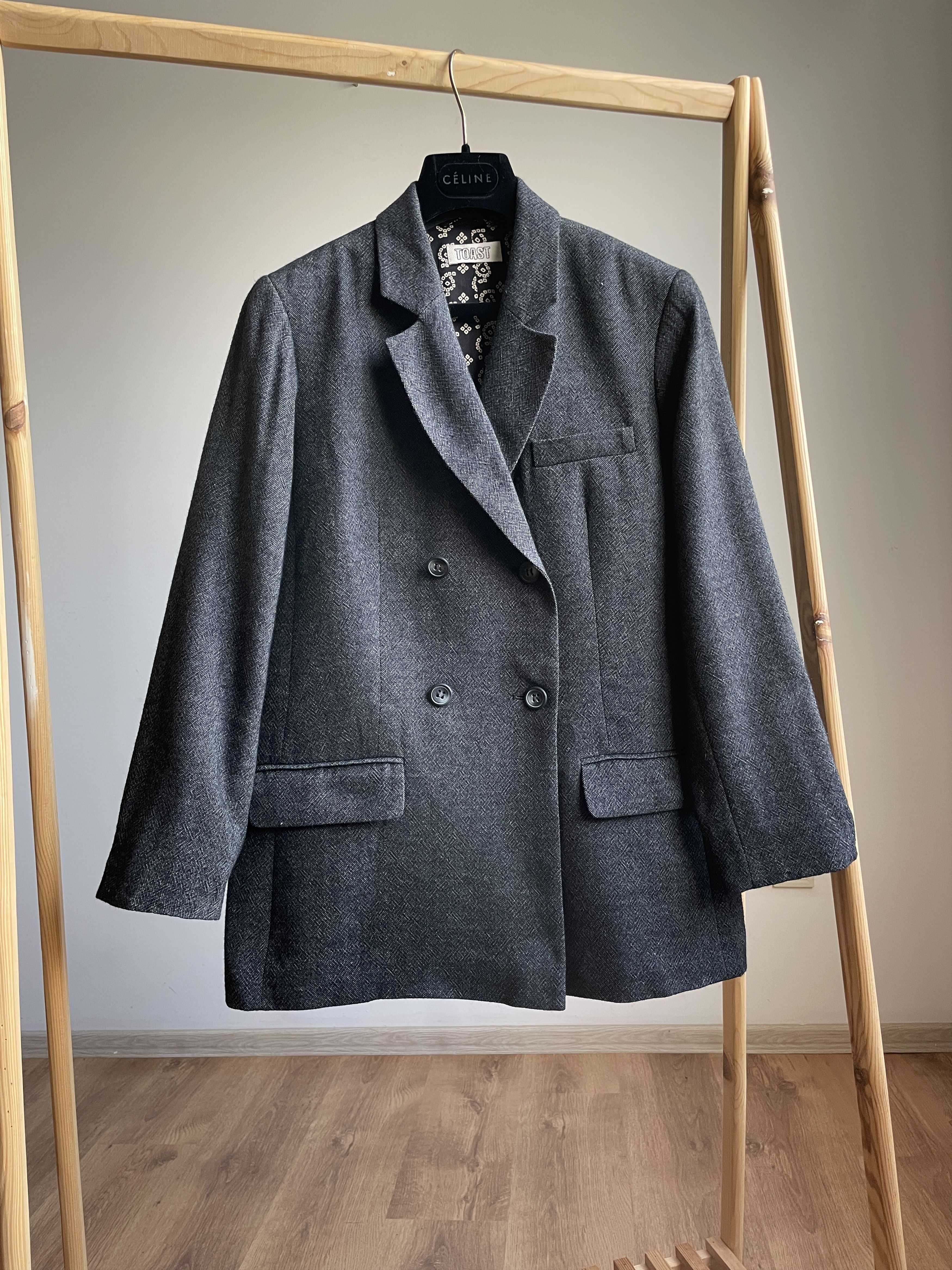 Other Toast Womens Linen Wool Blend Double Breasted Blazer Size L / US 10 / IT 46 - 1 Thumbnail