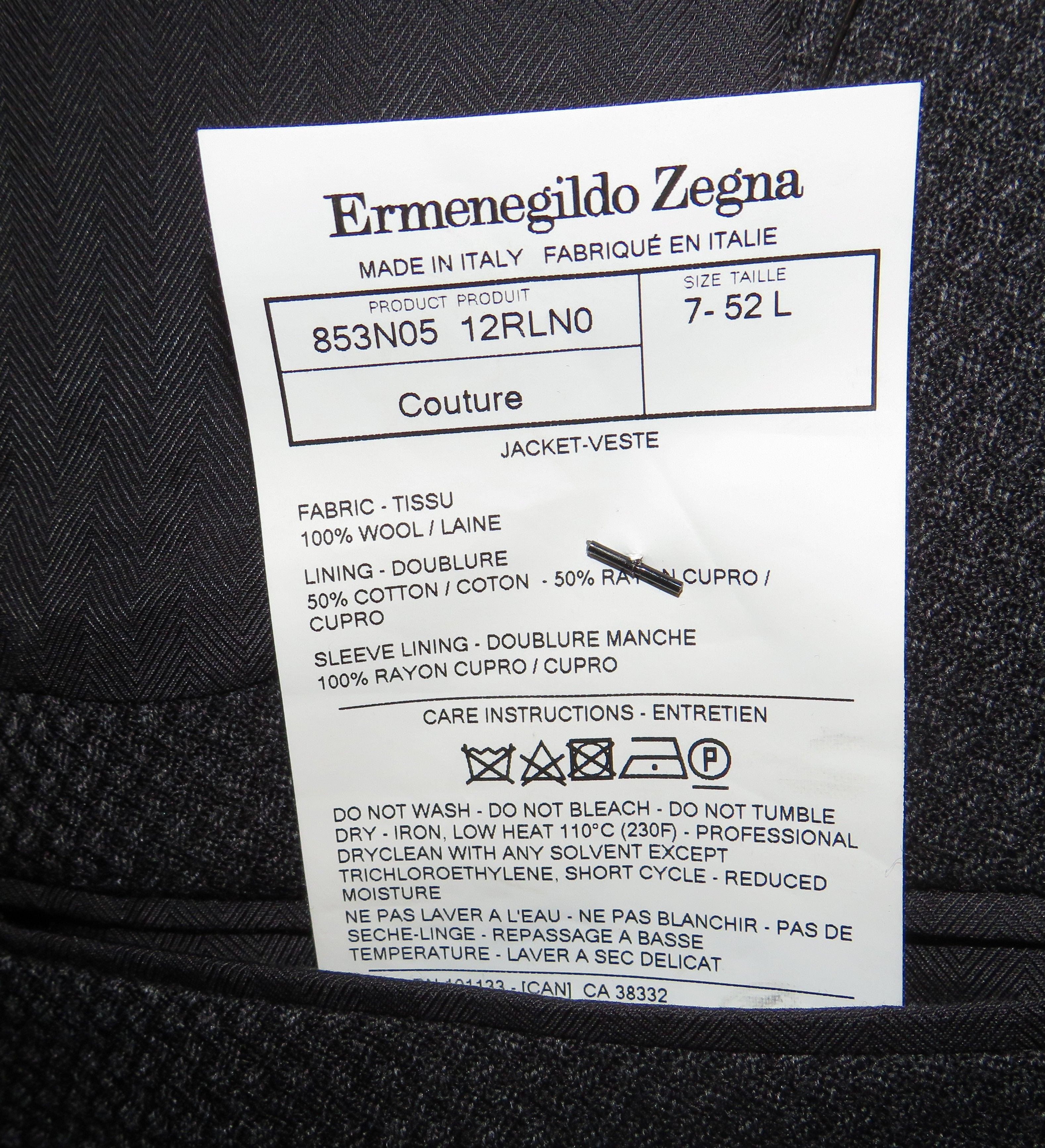 Ermenegildo Zegna Couture Dark Blue Geometric Two Button Sport Coat 42L NWT Size 42L - 13 Thumbnail