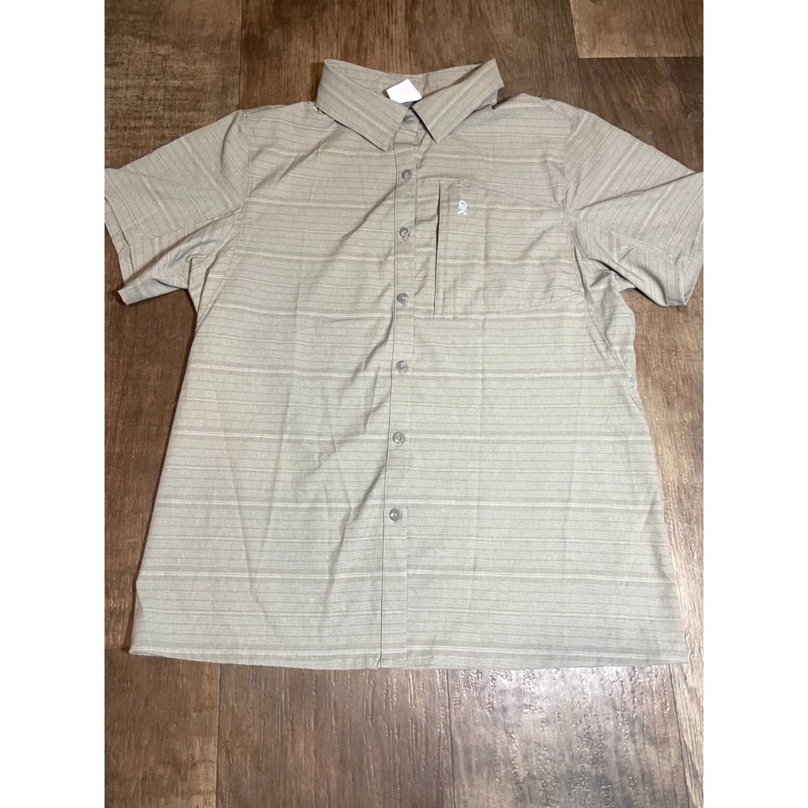 J.Crew J.CREW Button-Up Shirt Mens L Sand Beige Striped Zip Pocket Size US L / EU 52-54 / 3 - 2 Thumbnail