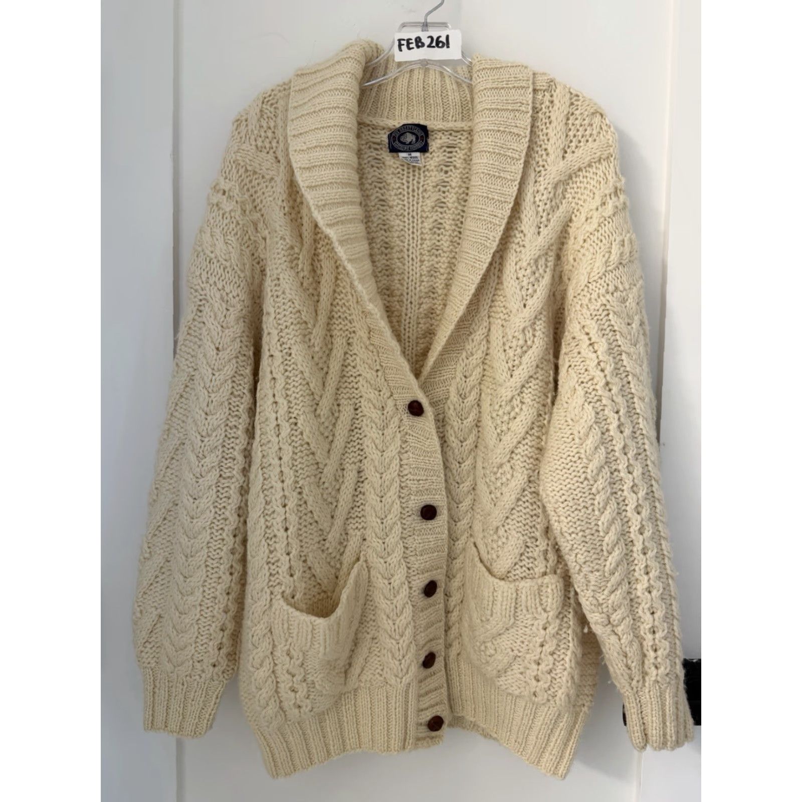 THE GREAT The Great Plain Cardigan Sweater Wool Ivory Pockets Button Down M Womens Size M / US 6-8 / IT 42-44 - 2 Thumbnail