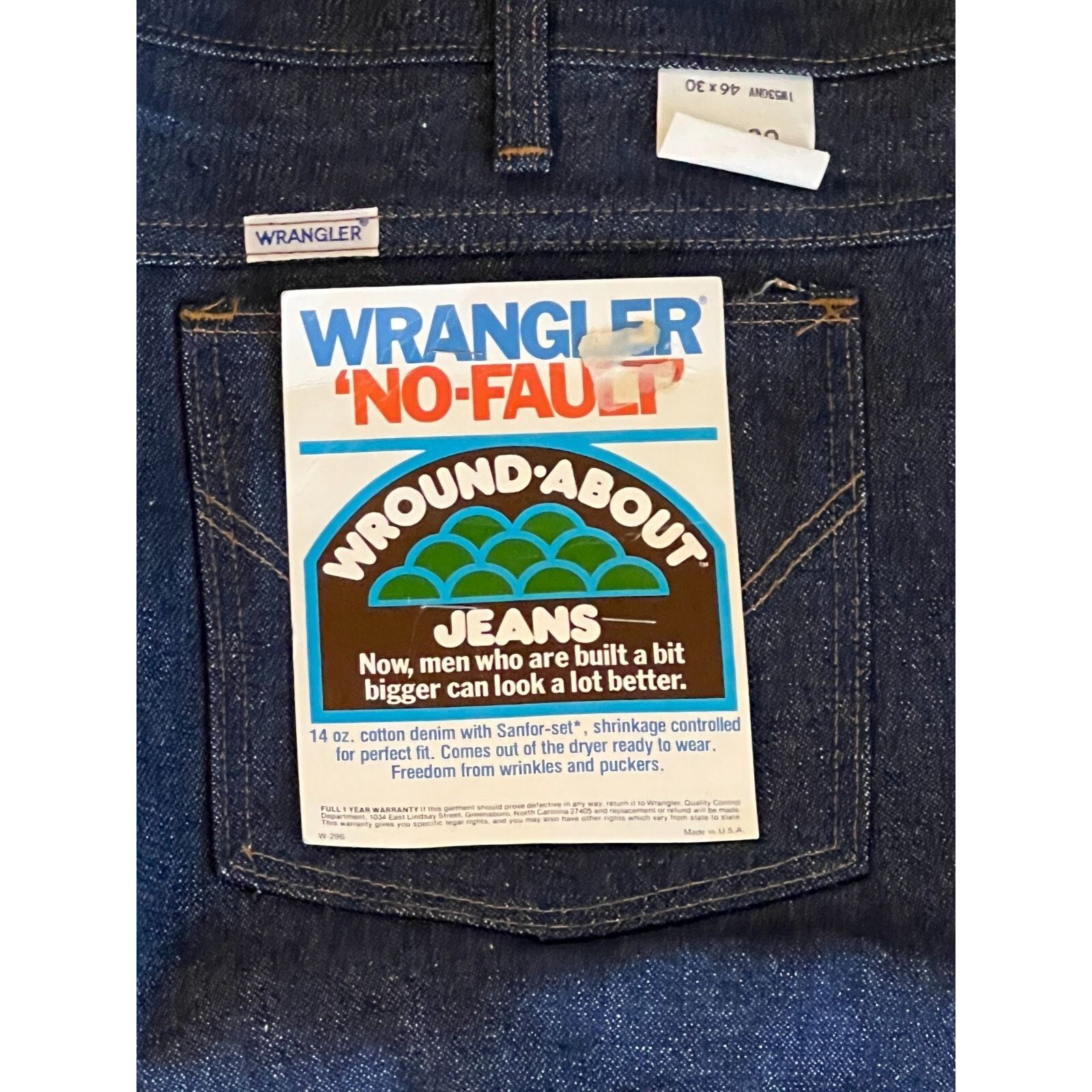 Wrangler DS 70s Wrangler Big Bell Jeans No Fault Denim NWT 46x30 Size US 44 / EU 60 - 9 Thumbnail