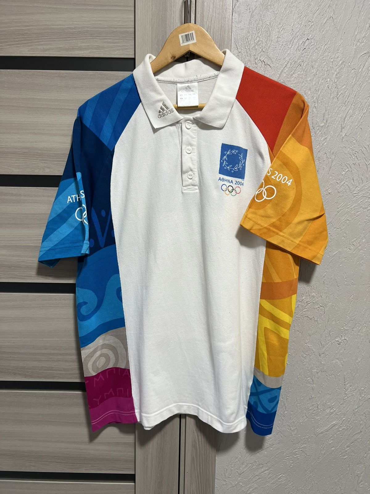 Vintage ADIDAS 2004 Greece Athens 2004 Olympics Polo Shirt Size US M / EU 48-50 / 2 - 6 Thumbnail