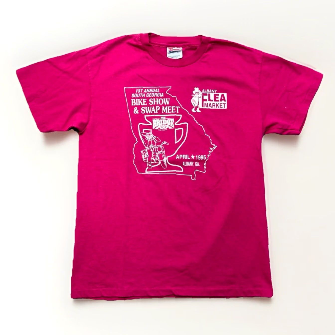 Harley Davidson VINTAGE Georgia Bike Show T Shirt Mens M Vtg 90s Albany Biker Harley Shirt Mens Pink Cotton Blend Crew Neck Short Sleeve Size US M / EU 48-50 / 2 - 2 Thumbnail