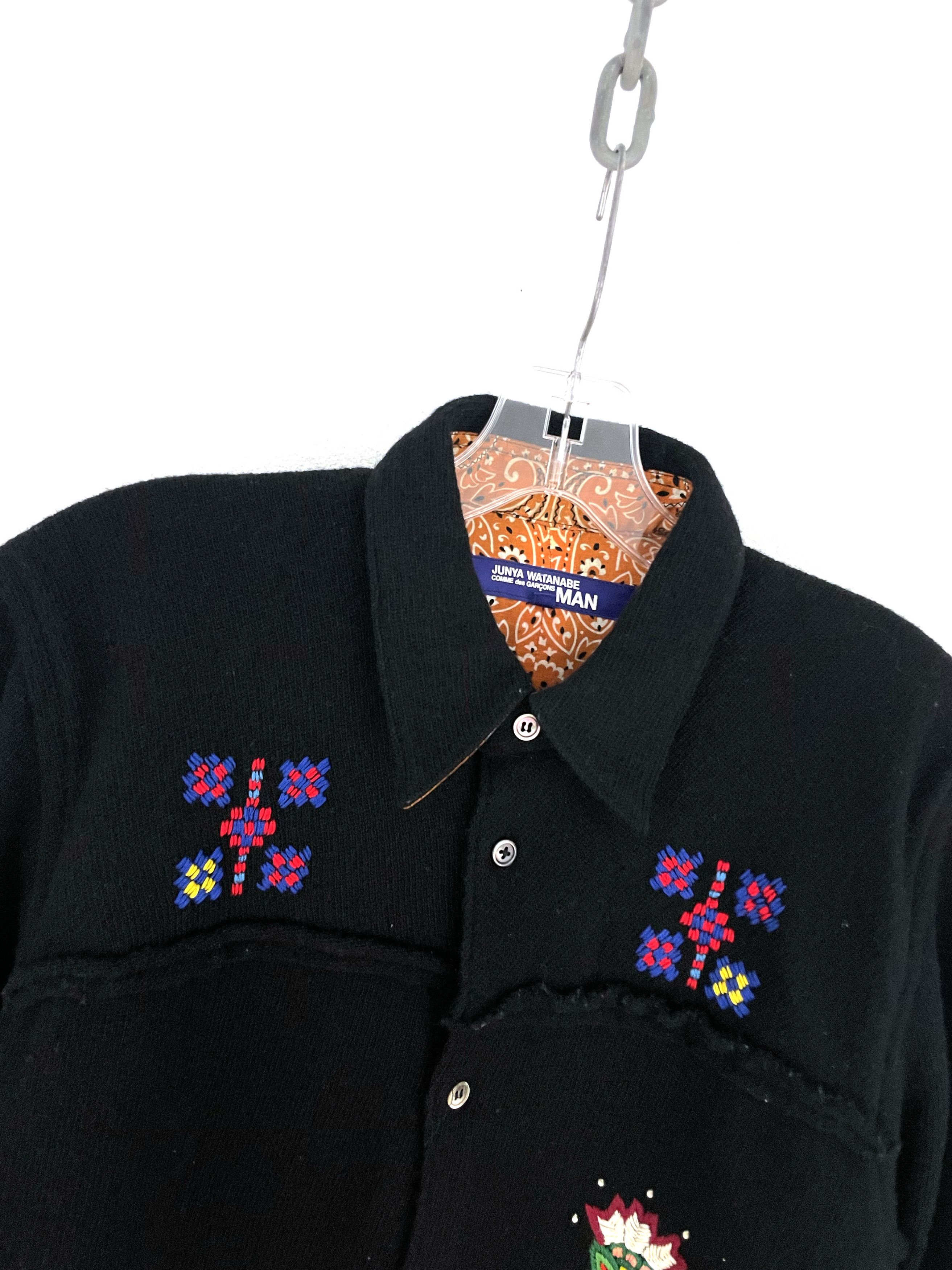 Junya Watanabe 2003 Floral Embroidery Wool Buttonup Size US M / EU 48-50 / 2 - 4 Thumbnail