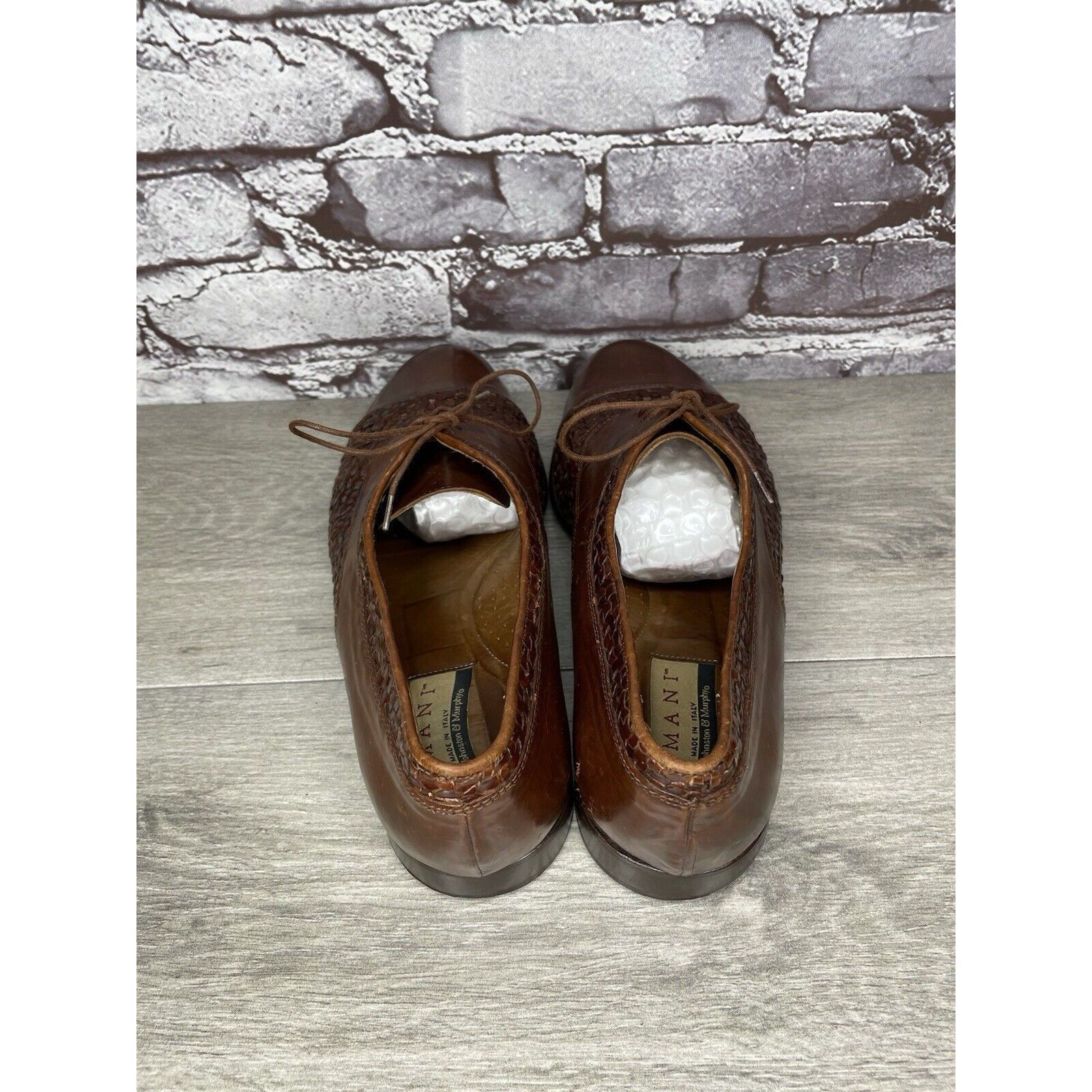 Johnston & Murphy Johnston Murphy Domani Brown Leather Cap Toe Basketweave Lac Size US 10.5 / EU 43-44 - 5 Thumbnail