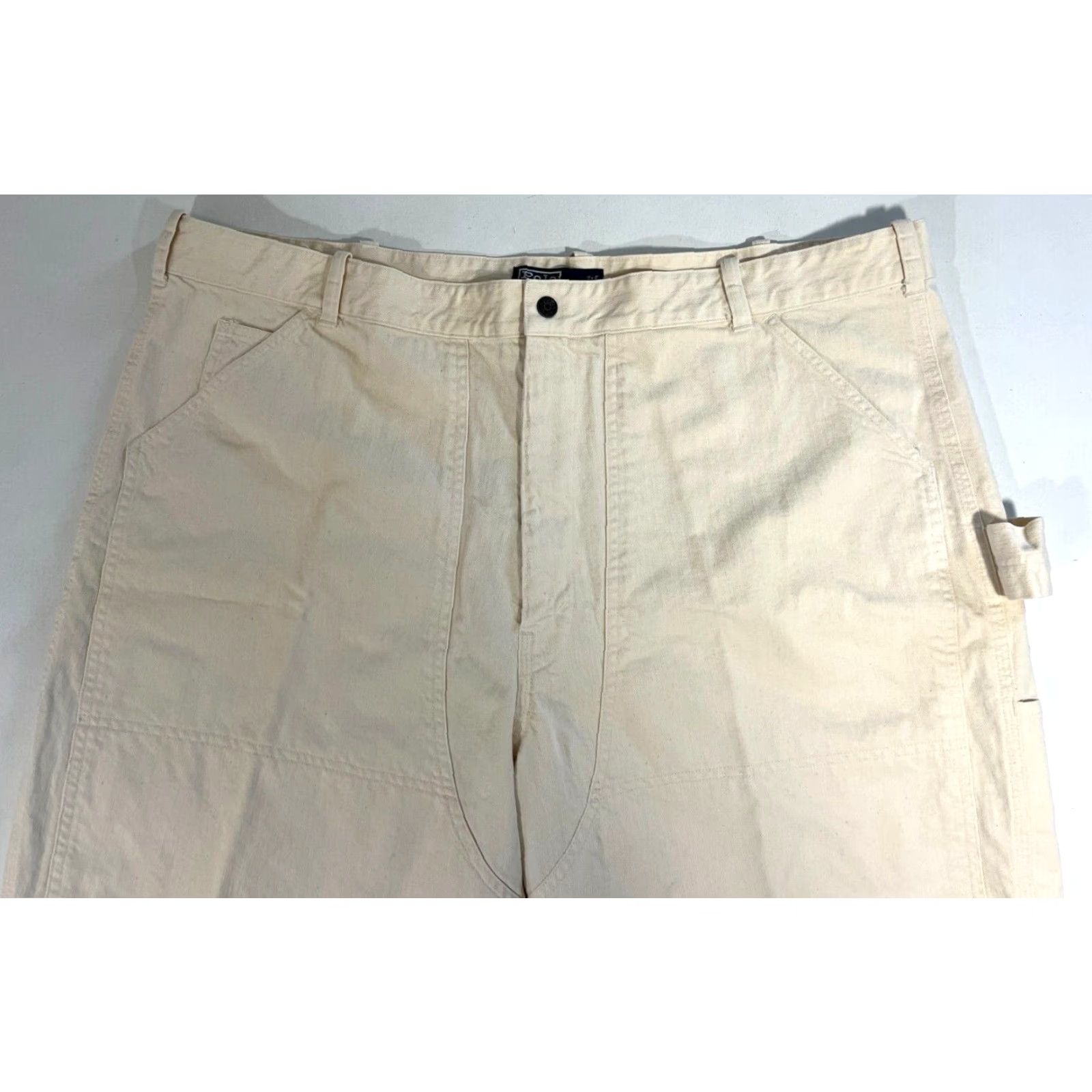 Polo Ralph Lauren Polo Ralph Lauren Men'S Carpenter Shorts 10" Sz 42 Off-White 90s Vintage Cotton Canvas Casual 42 Mens Size US XL / EU 56 / 4 - 6 Thumbnail