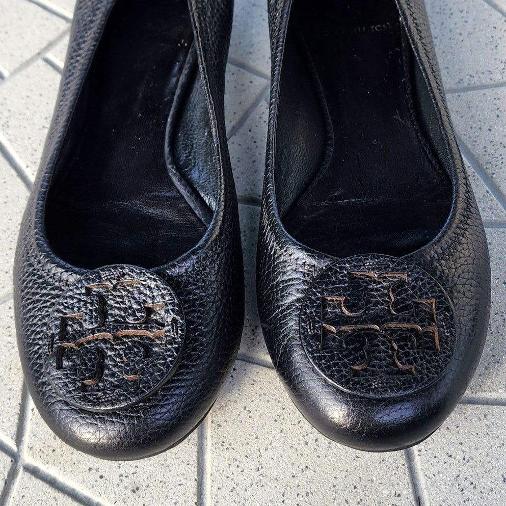 Tory Burch Tory Burch Reva Travel Leather Medallion Logo Ballet Flats Size US 7.5 / IT 37.5 - 4 Thumbnail