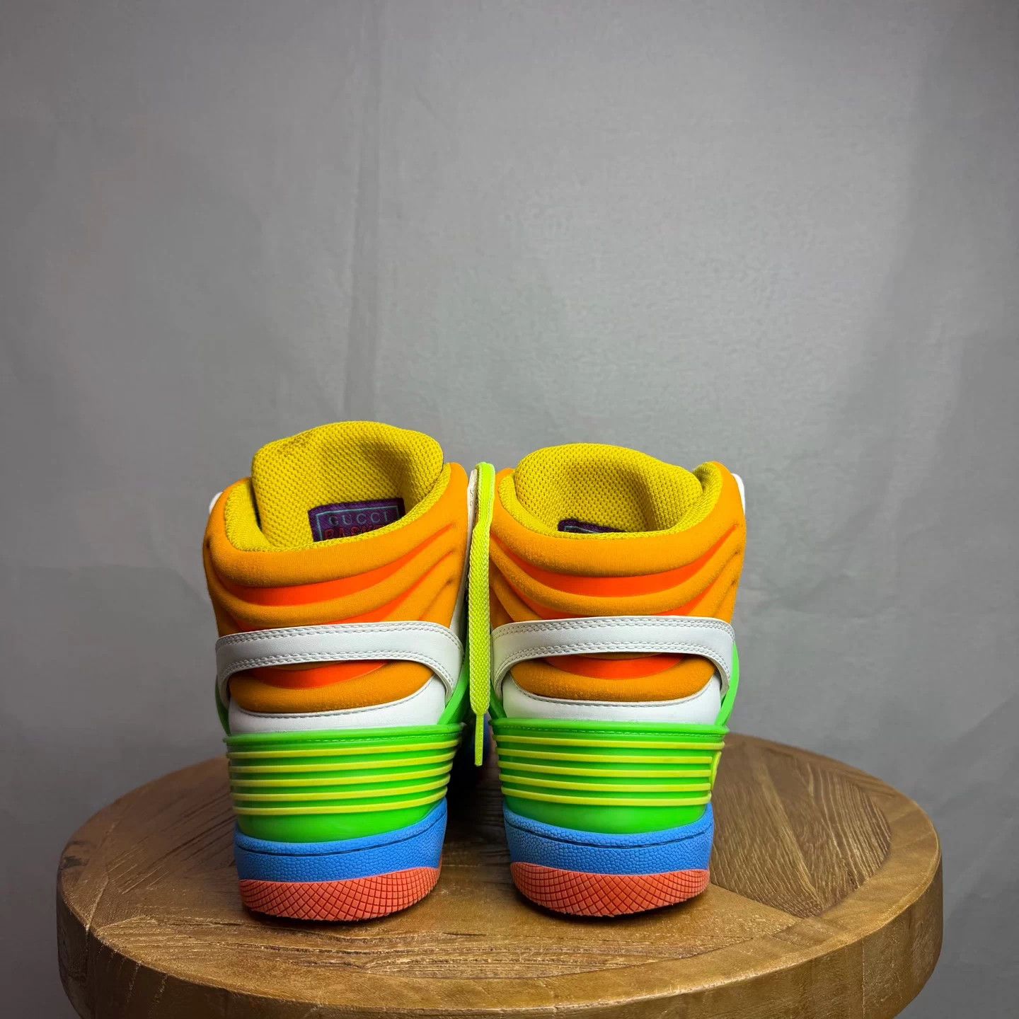 Gucci GUCCI Basket Retro Sneakers White Green Purple 40 95% New Size US 7 / EU 40 - 5 Thumbnail