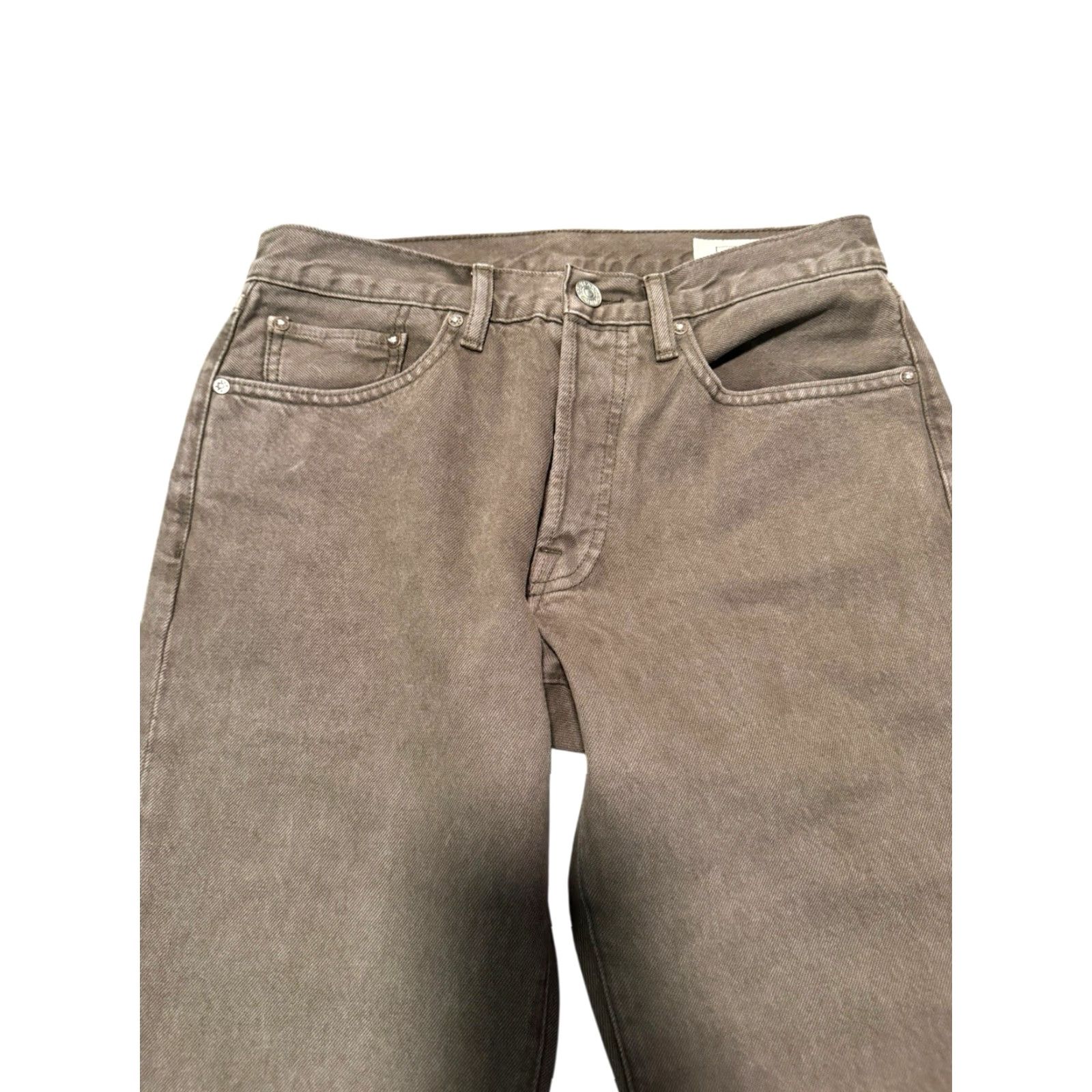 AYR AYR The Normie Mens Jeans 30 x 30 Dusty Khaki Button Fly Straight Made In USA Size US 30 / EU 46 - 5 Thumbnail