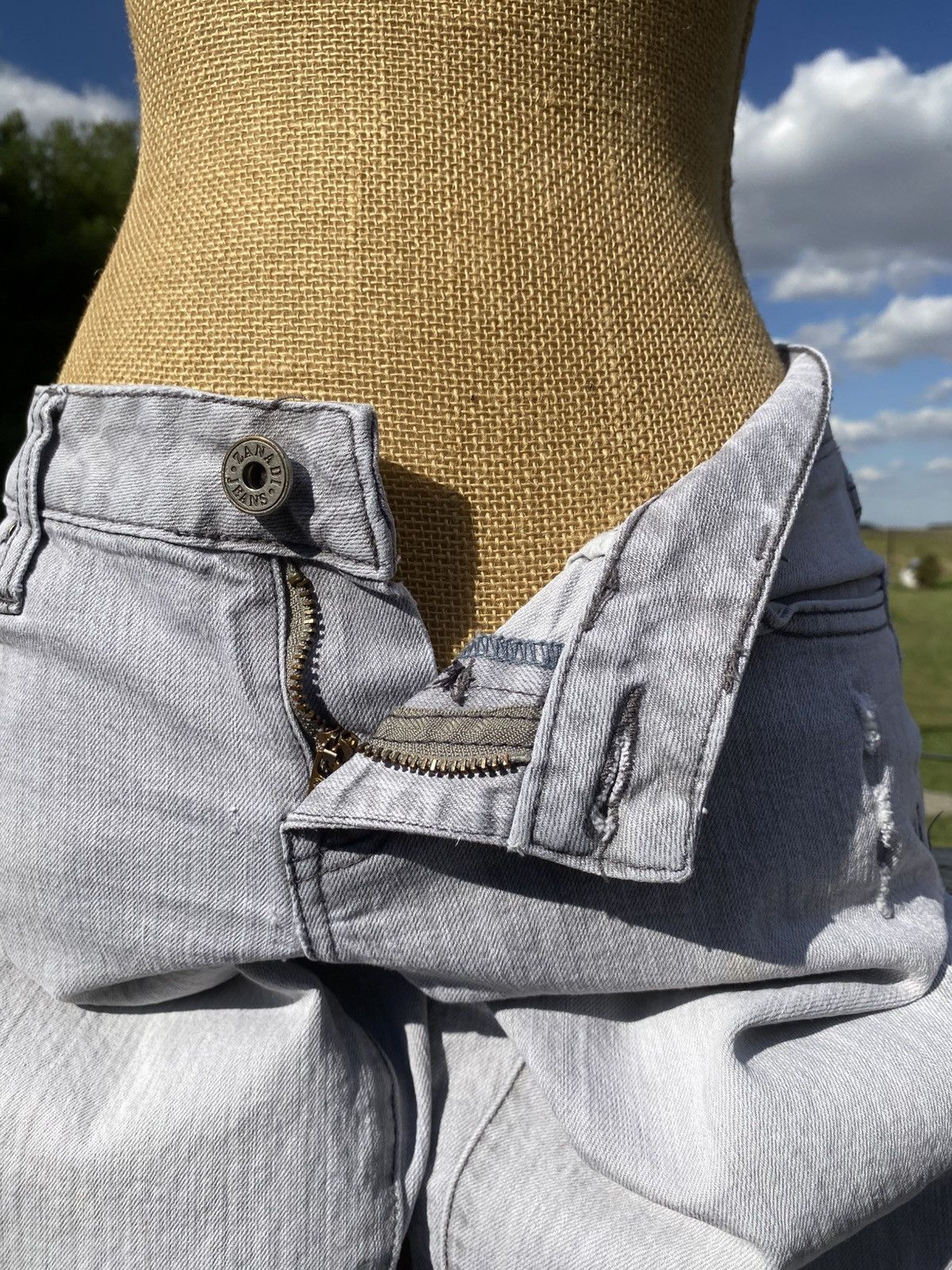 Other Zana Di Jeans Y2K Gray Jeans Size 9 Skinny Distressed Size 30" / US 8 / IT 44 - 2 Thumbnail