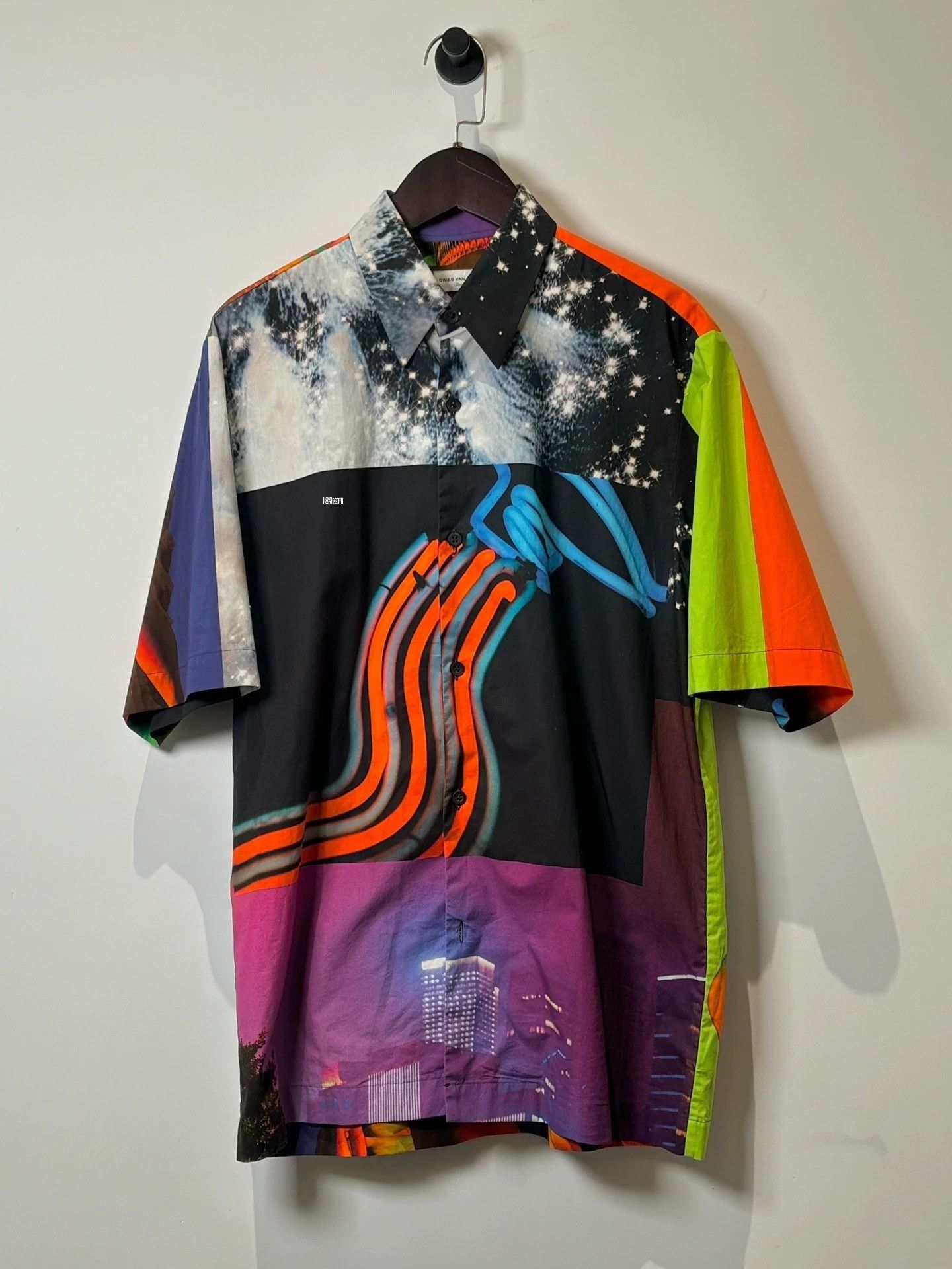 Dries Van Noten Multi Abstract Print Short Sleeve Button-Up Size US S / EU 44-46 / 1 - 1 Thumbnail