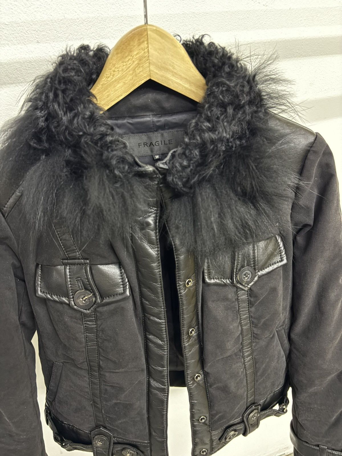 Beauty Beast Fragile Fur Faux Leather Demo Jacket Asymmetrical Lace Up Size US XS / EU 42 / 0 - 18 Thumbnail