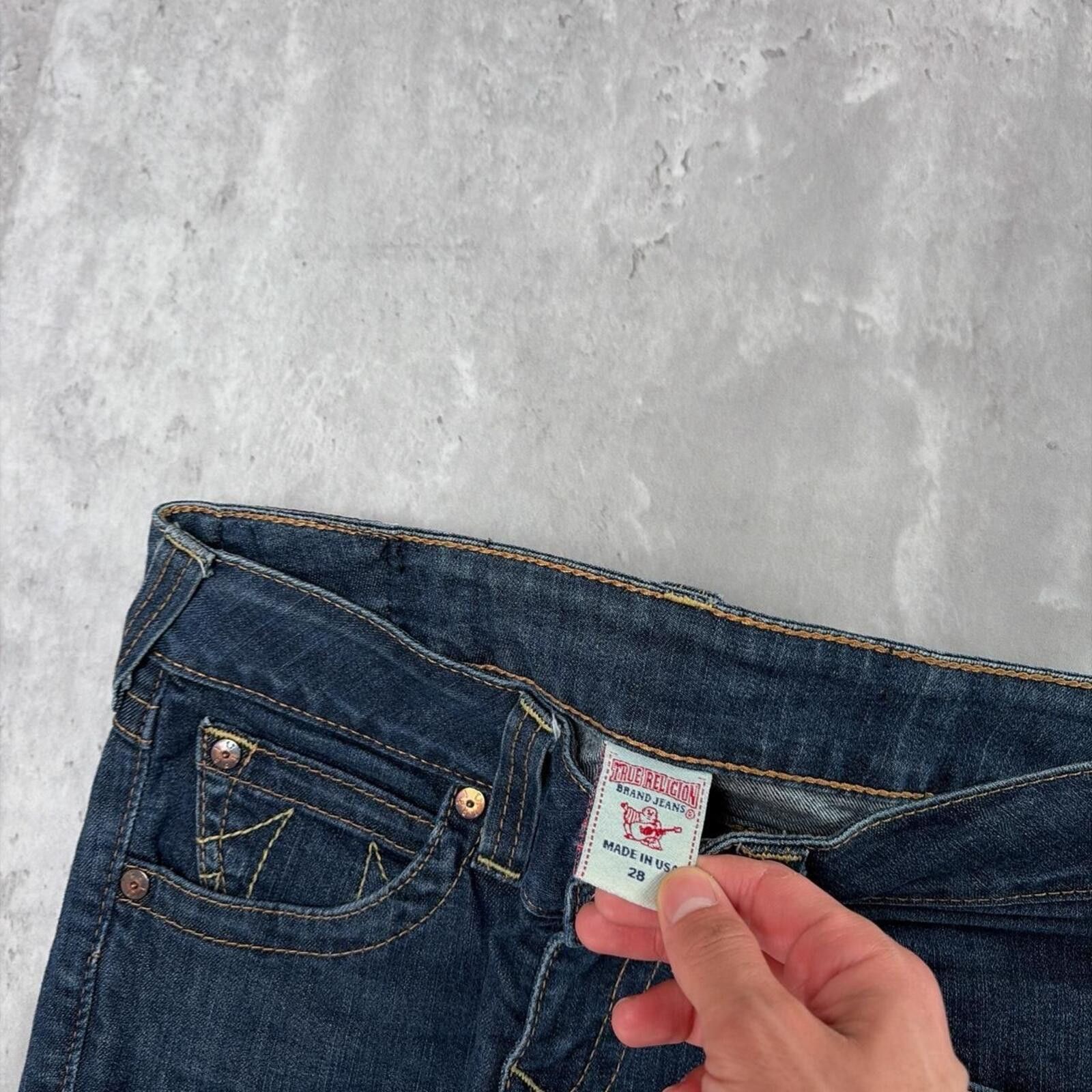 True Religion Y2K Dark Wash True Religion Grunge Flare Denim Jeans Size 30" / US 8 / IT 44 - 5 Thumbnail