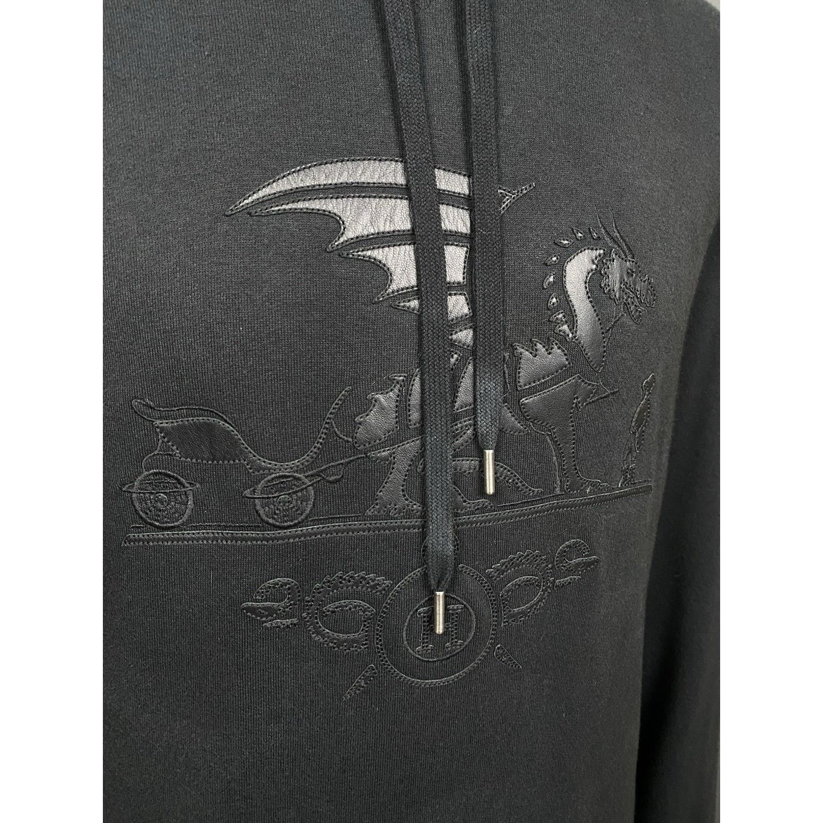 Hermes MINT! Hermes Big Logo Auth Men's Black Hoodie Sweater Size 2 Size US XXL / EU 58 / 5 - 8 Thumbnail