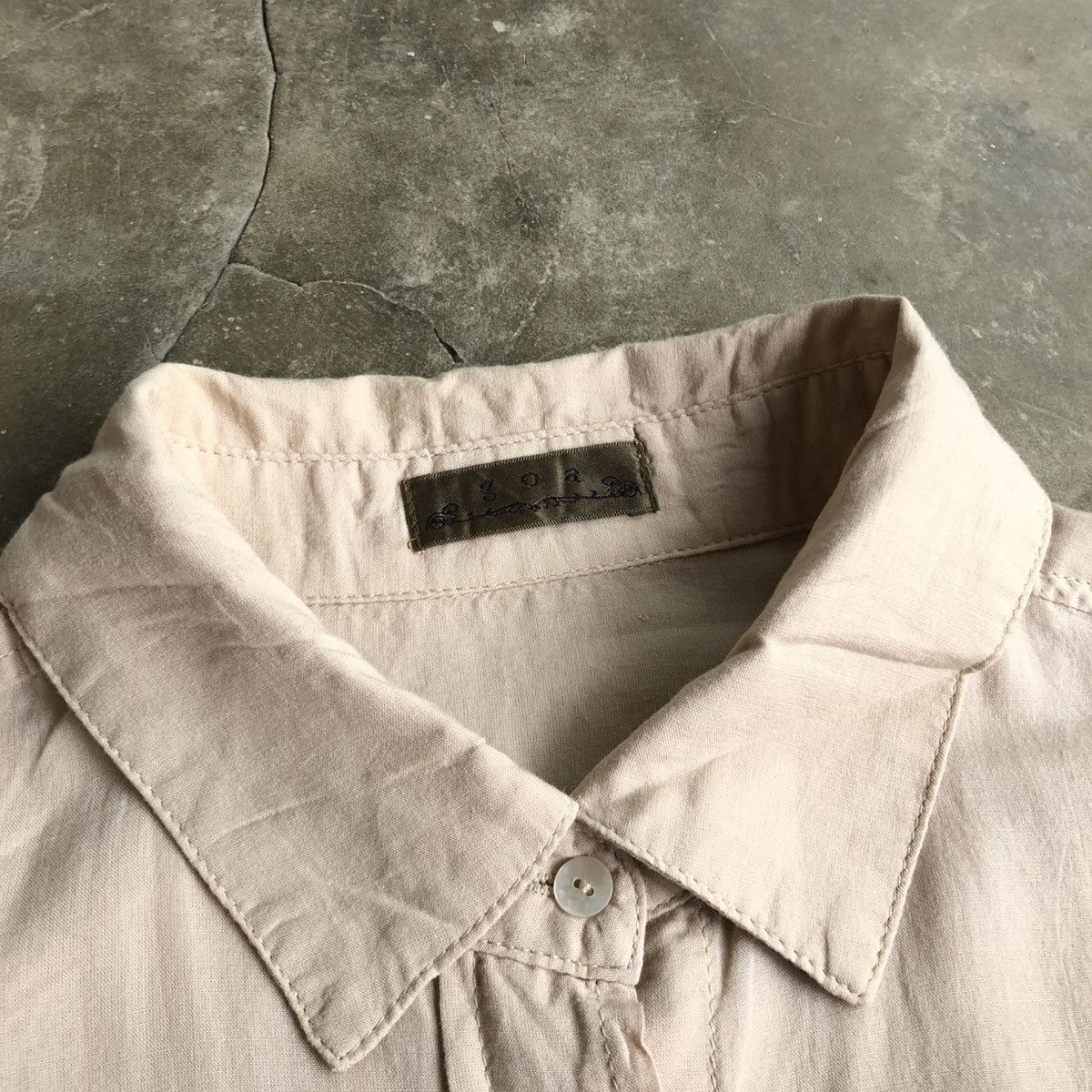 2000s GOA Soft Light Weight Shirt Button Up Beige Lgb