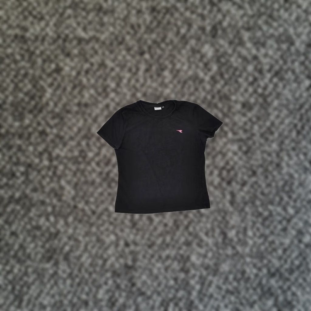 Diadora DIADORA Womens T-Shirt Medium Black Cotton UK 12 Size M / US 6-8 / IT 42-44 - 1 Thumbnail