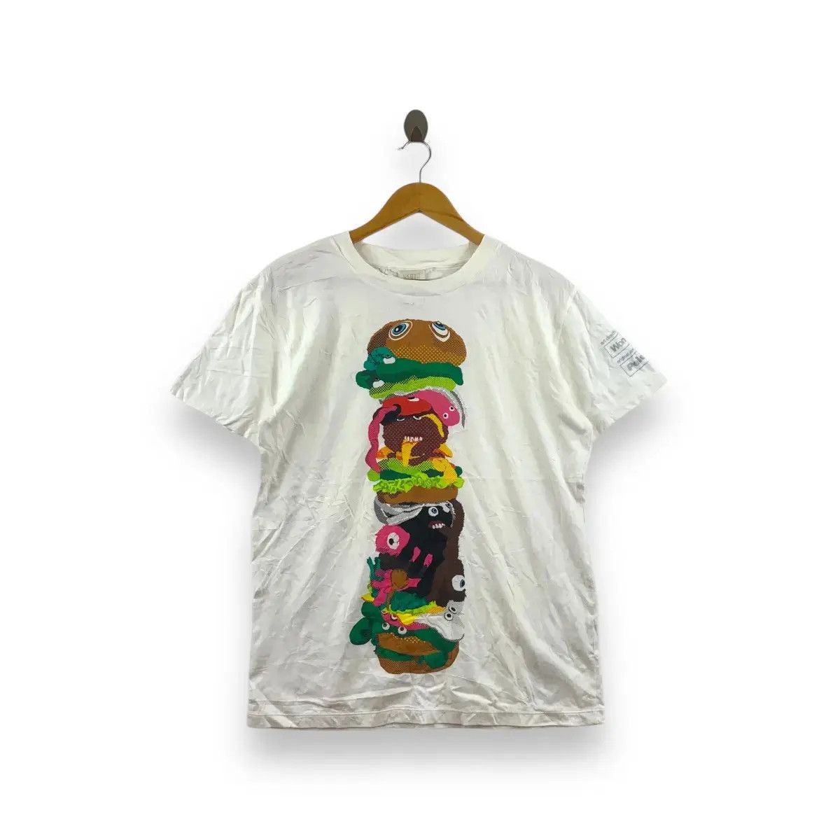 Vintage PELOQOON WANDERWALL ARTWORK Buddah Burger Tee Shirt Pop Art Size S / US 4 / IT 40 - 1 Thumbnail
