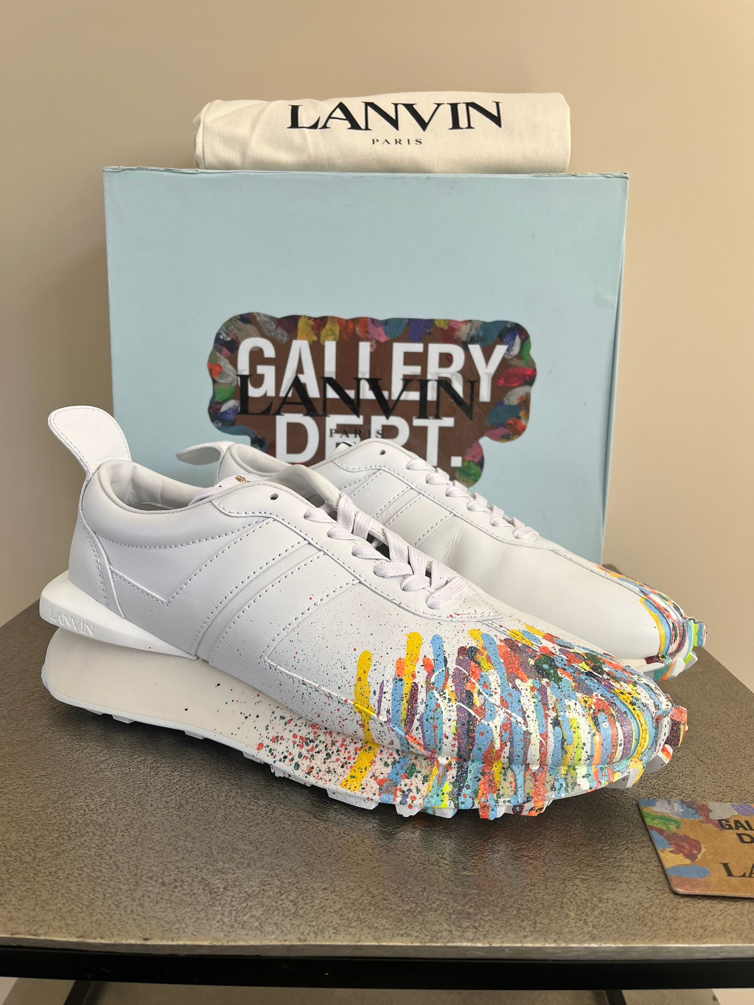 Gallery Dept. × Lanvin Paint Splatter Bump Sneakers in White Size US 12 / EU 45 - 13 Thumbnail