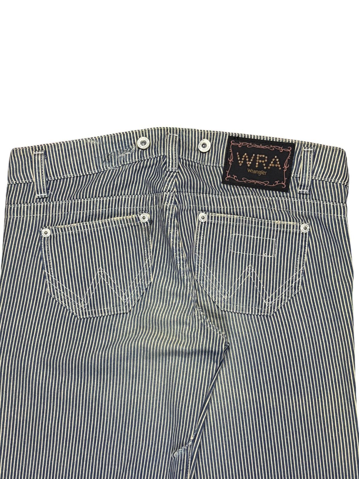 Wrangler Vintage Wrangler Hickory Style Suspenders Flare Denim Size 33" - 10 Thumbnail