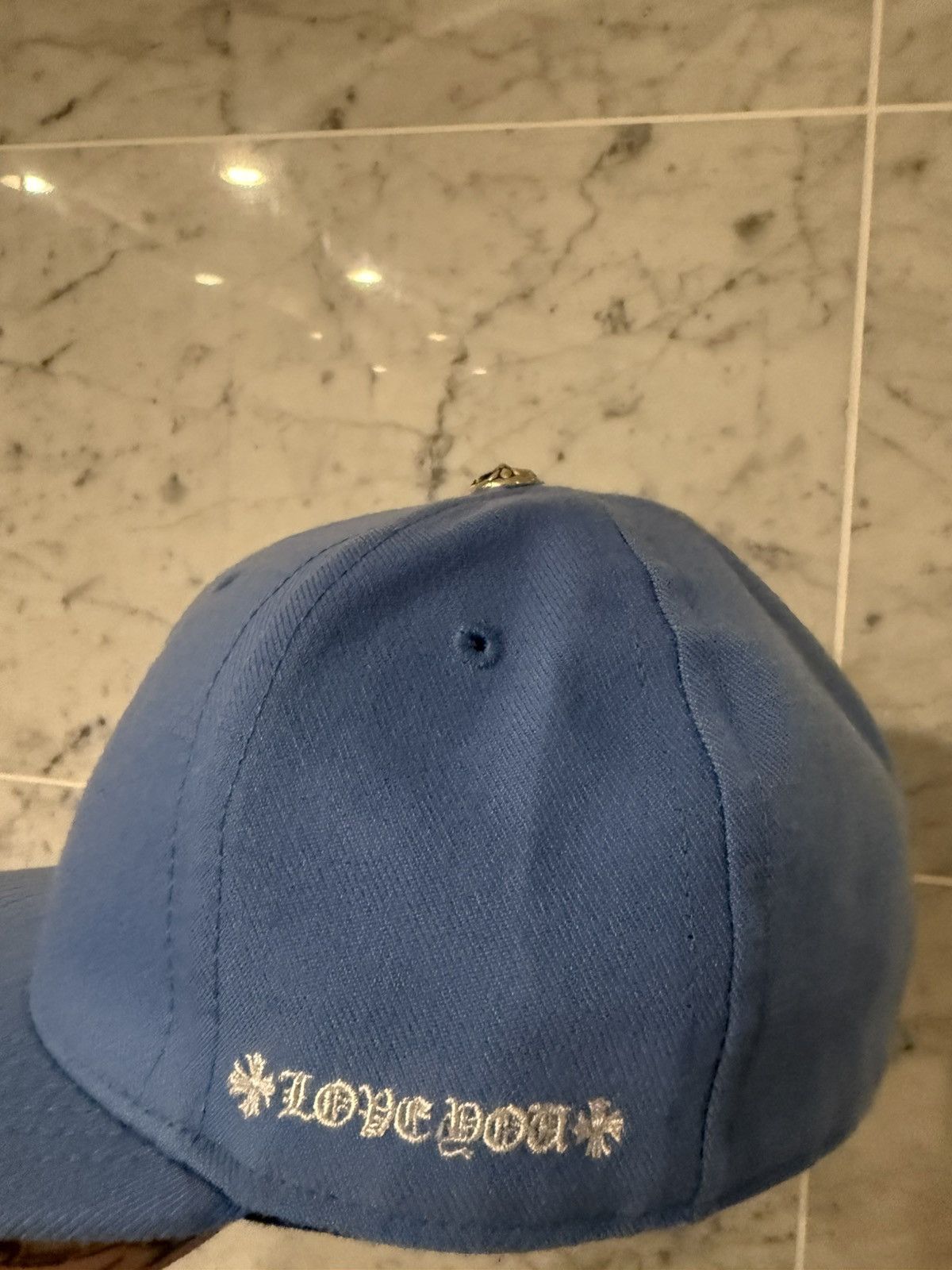 Chrome Hearts Chrome Hearts Fitted Vine Heart Hat “Carolina Blue” Size ONE SIZE - 4 Thumbnail