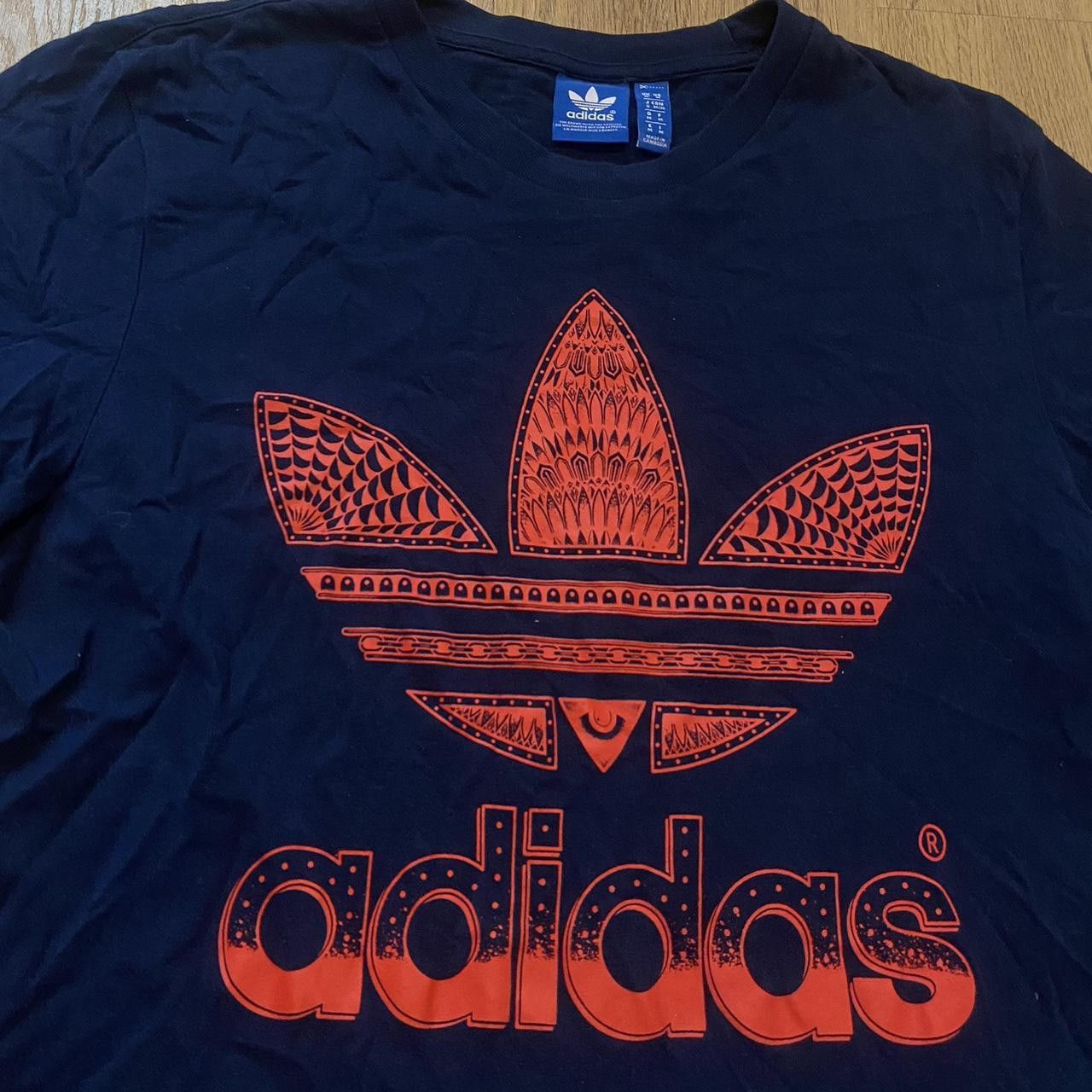 Adidas Adidas navy and orange t-shirt Classic Vintage Logo Size US M / EU 48-50 / 2 - 3 Thumbnail