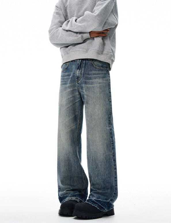 Japanese Brand American-style whisker tie-dye loose wide-leg jeans Size US 32 / EU 48 - 3 Thumbnail