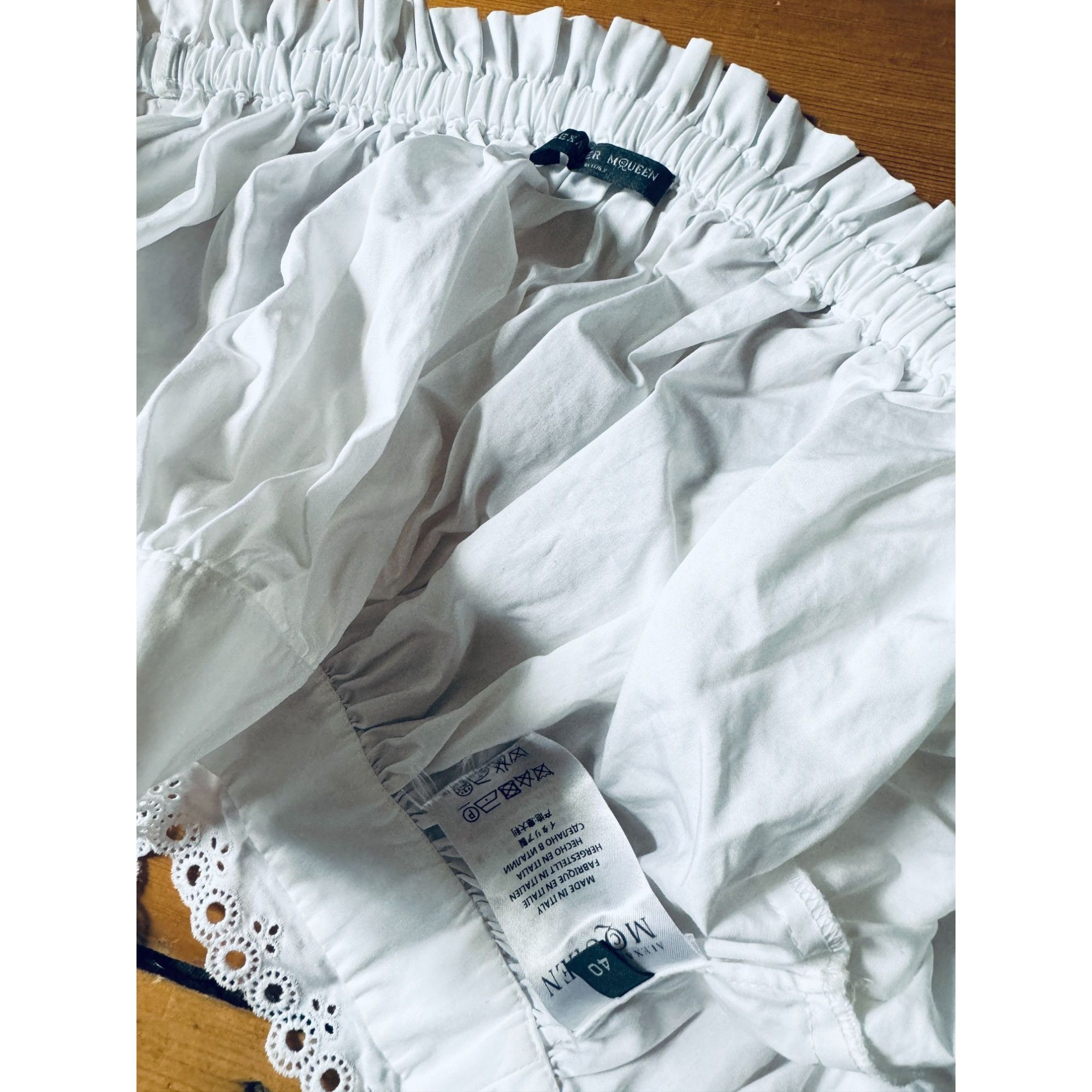 Alexander McQueen White Cropped Blouse Size S / US 4 / IT 40 - 4 Thumbnail