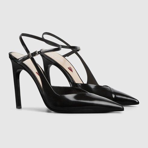 Gucci Alma Love Leather Pumps Shoes in Black, Women's (Size 12)