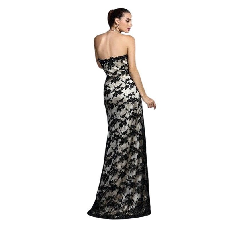 Other HEBEOS Strapless Trumpet Black Lace Over Gold Satin | NWOT Size XL / US 12-14 / IT 48-50 - 2 Thumbnail