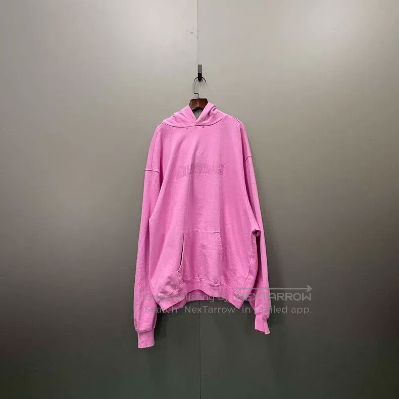 Balenciaga Balenciaga Pink embroidered logo hoodie Size US XXS / EU 40 - 1 Thumbnail