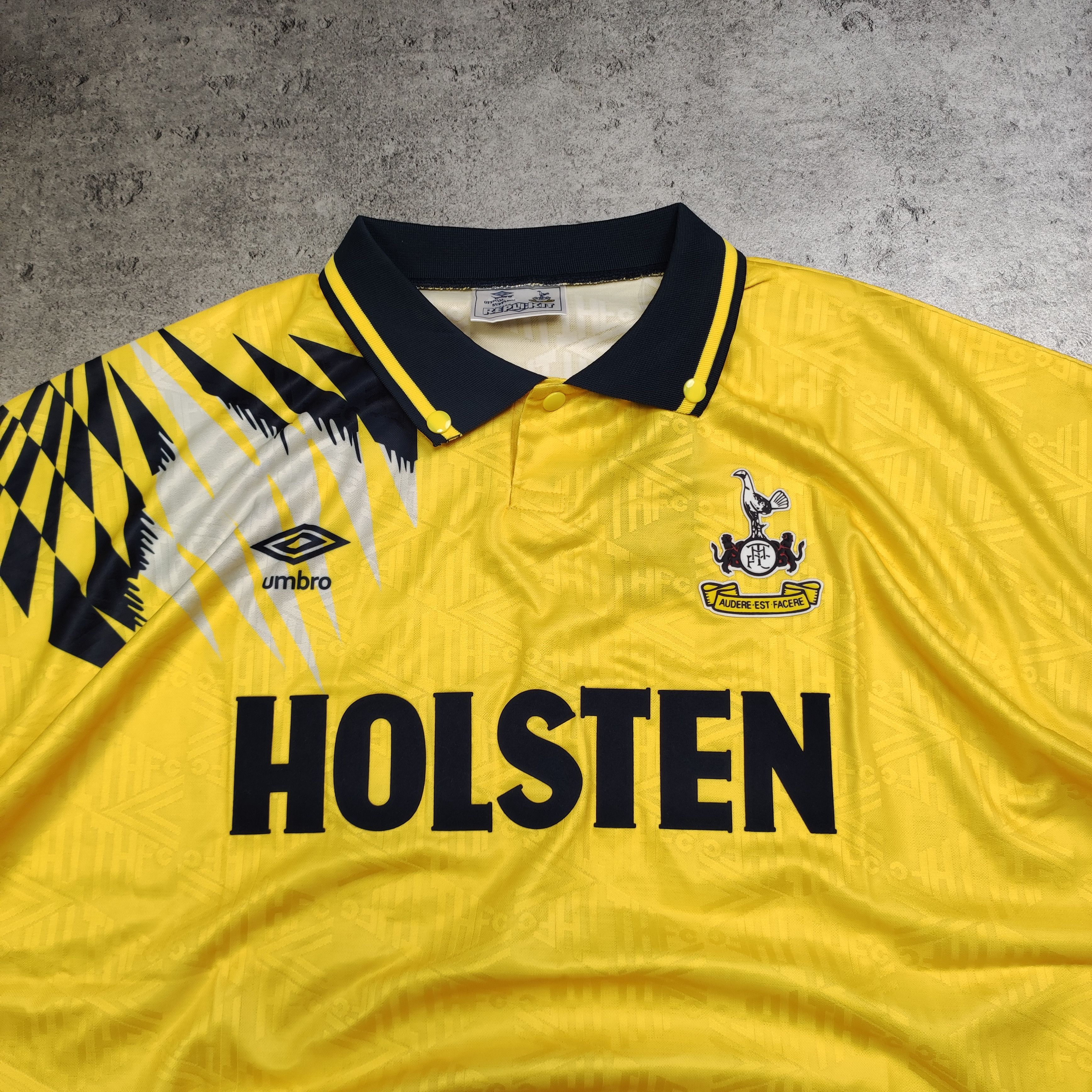 Vintage RARE 1992 Tottenham Hotspurs Away Football Retro Jersey Size US XL / EU 56 / 4 - 4 Thumbnail