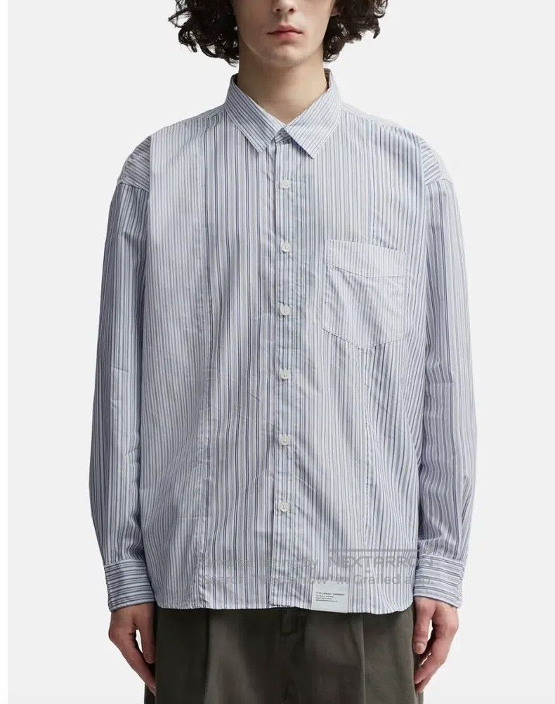 Neighborhood Neighborhood Blue and White Striped Shirt Size US L / EU 52-54 / 3 - 5 Thumbnail