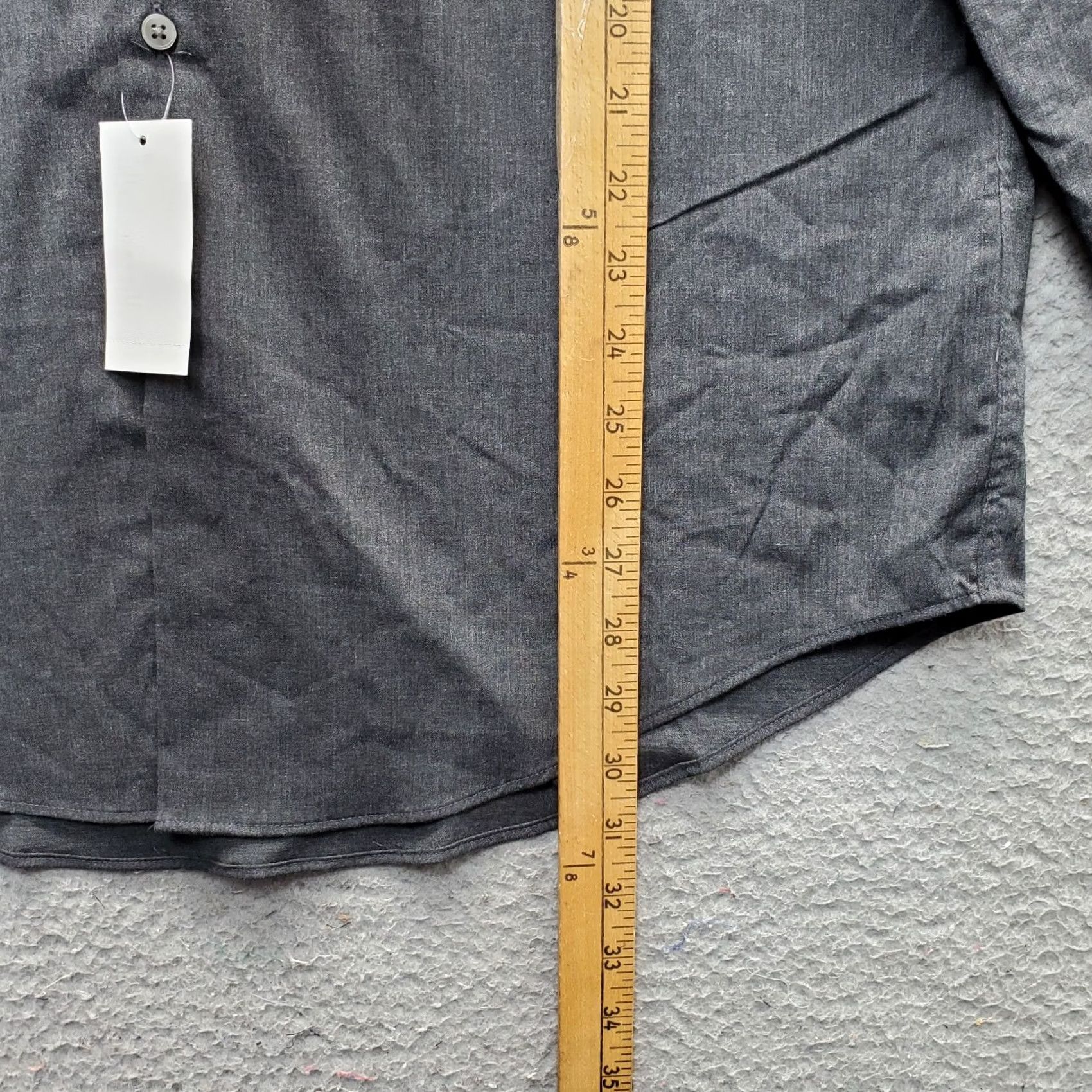 Van Heusen Van Heusen Dress Shirt Mens XL Charcoal Gray Slim Stretch Comfort Performance Size 46R - 3 Thumbnail