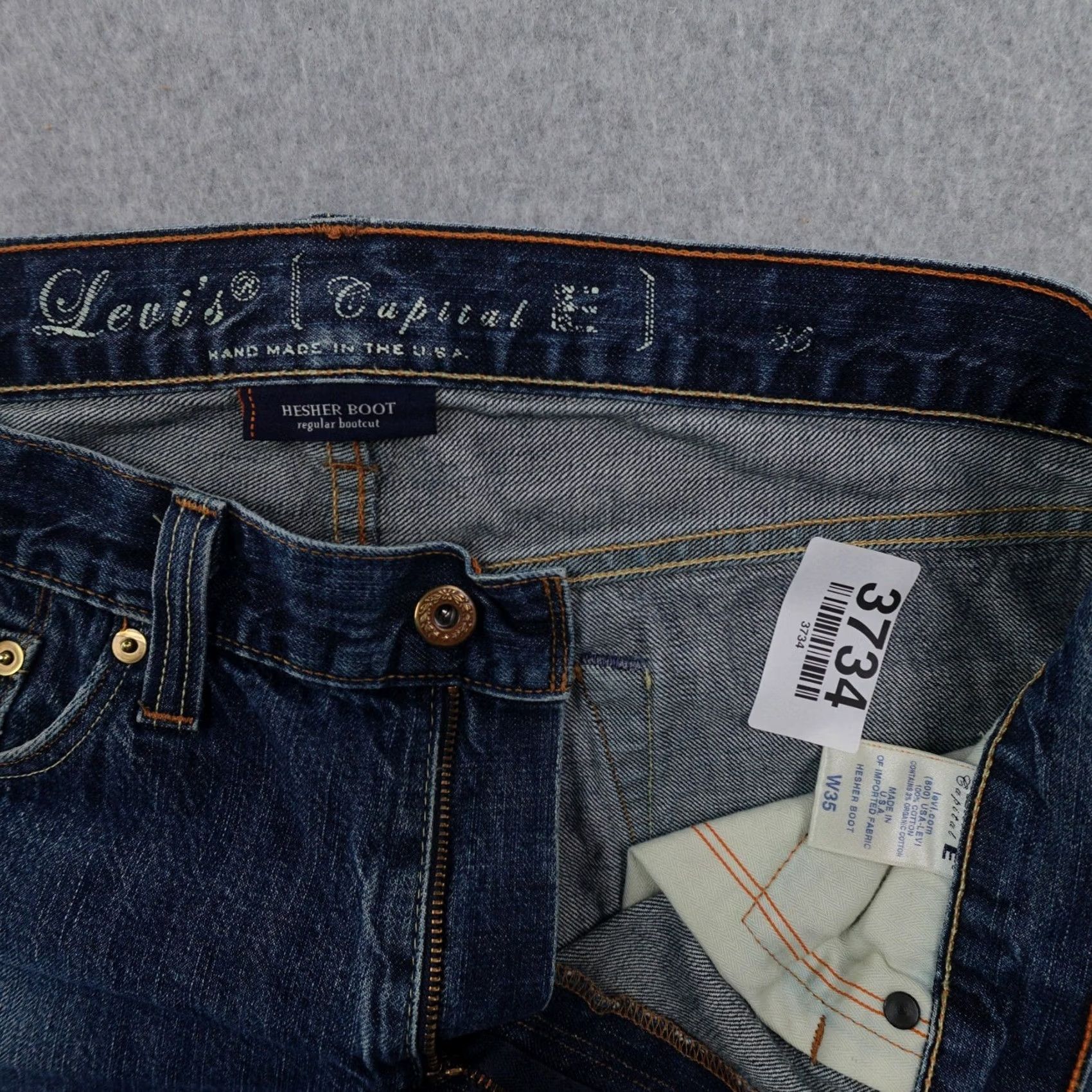 Levi's LEVI'S Jeans Mens 35 (35X29) Hesher Bootcut Blue Denim 5-Pocket USA Vintage Capita l E MADE IN USA Streetwear Activewear Size US 35 - 4 Thumbnail