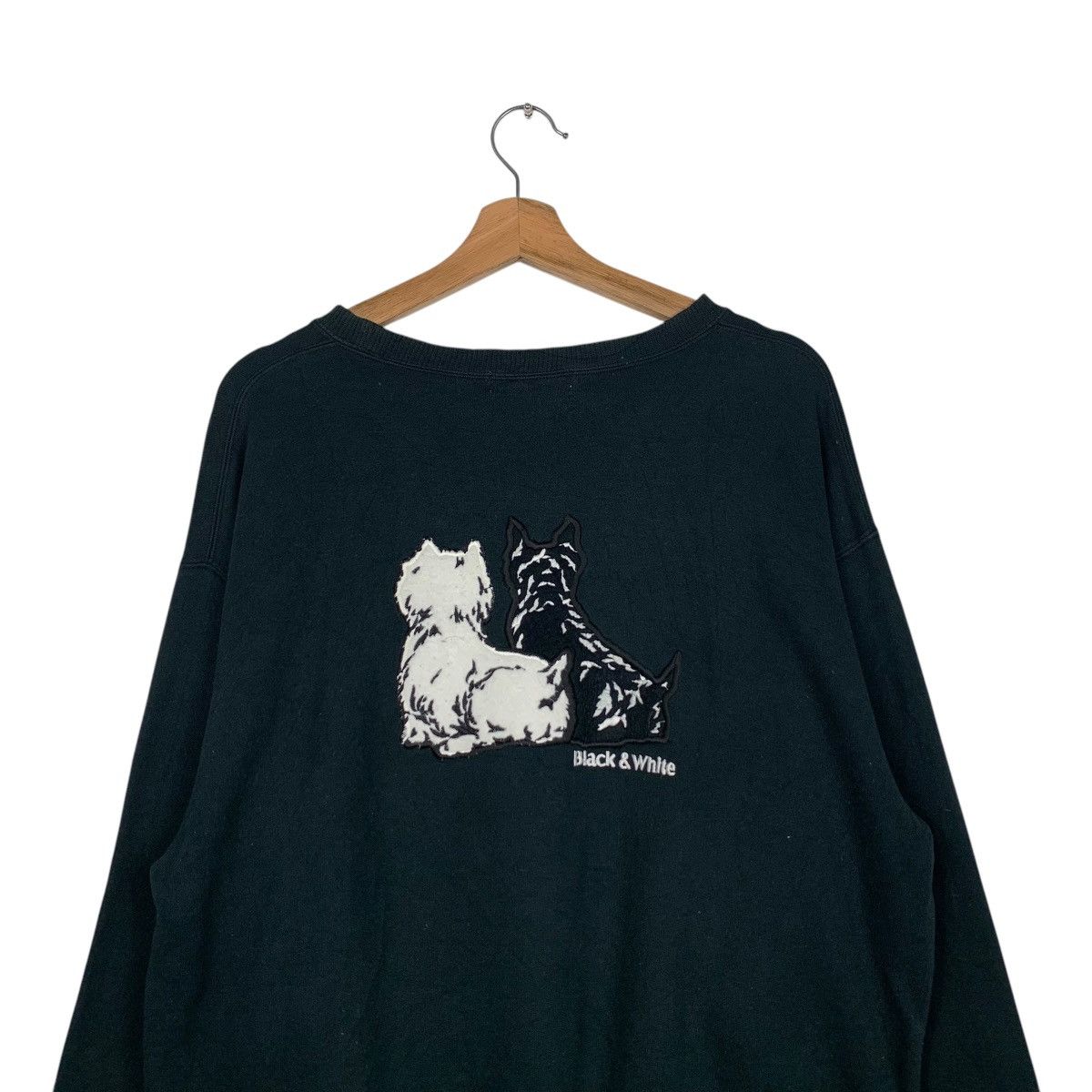 Japanese Brand BLACK & WHITE Embroidery Puppies Logo Sweatshirt #1875-C82 Size US M / EU 48-50 / 2 - 8 Thumbnail