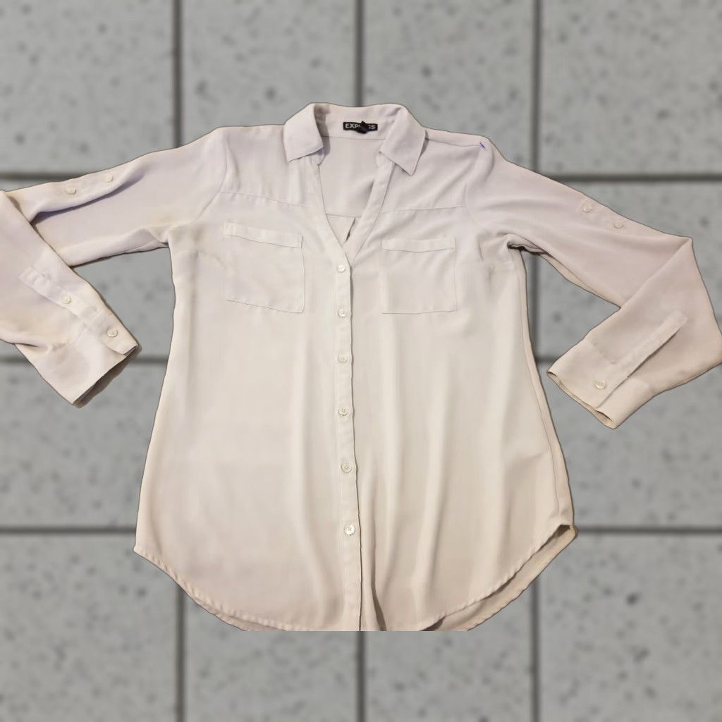 Express VINTAGE Express Shirt Womens XS Grey Gray Button Blouse Womens XS Gray Button Blouse Express Shirt Women XS Gray Blouse Size XS / US 0-2 / IT 36-38 - 1 Thumbnail