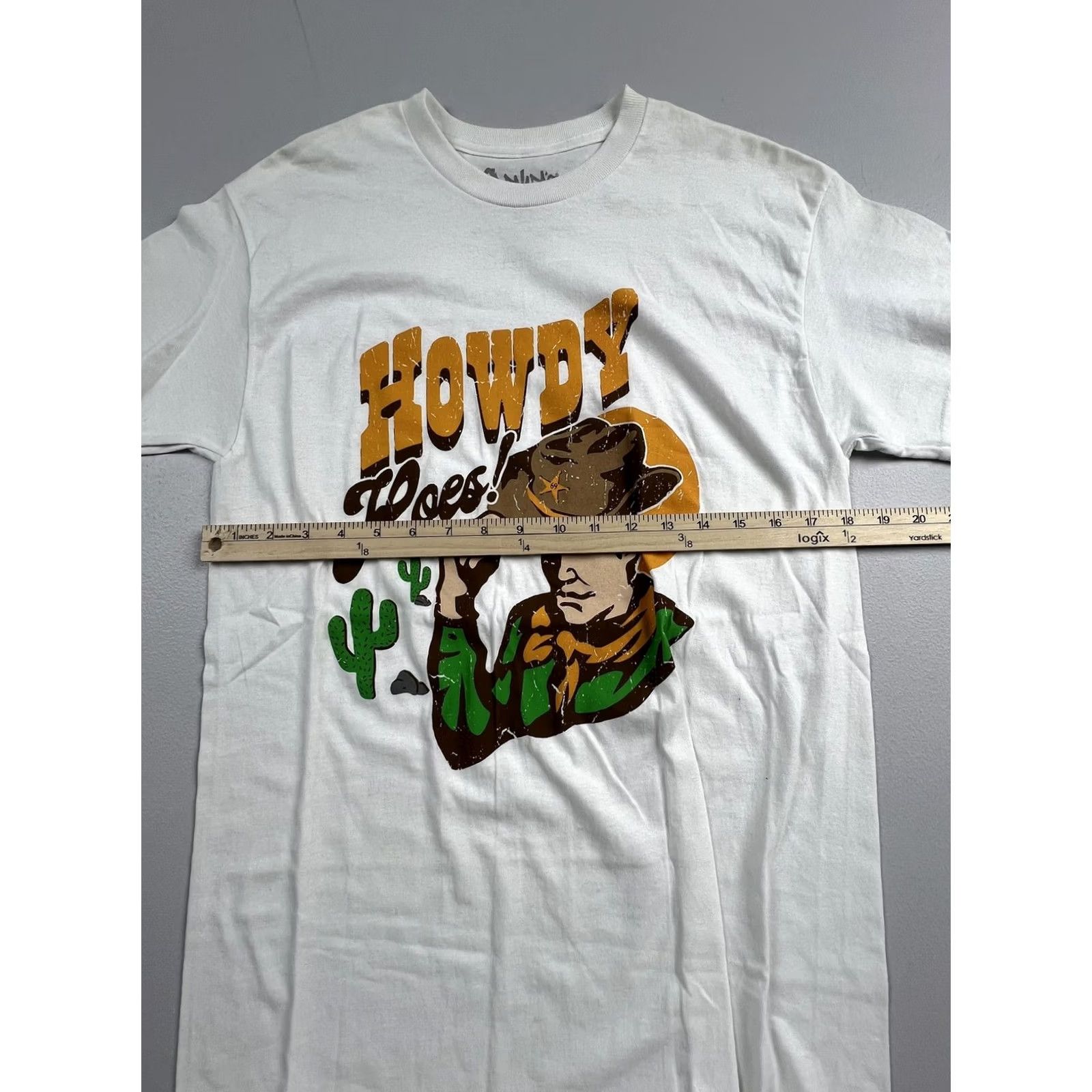 Vintage Spencer's Shirt Mens T-Shirt White Howdy Hoes Cowboy Graphic Funny Western Short Sleeve Crew Neck Regular Fit Classic Size US M / EU 48-50 / 2 - 4 Thumbnail