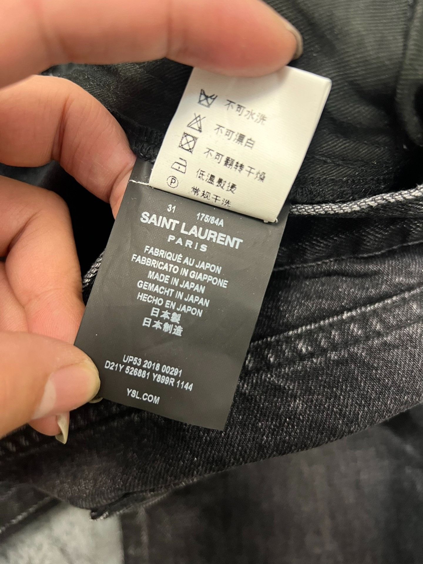 Saint Laurent Paris Saint laurent Smoky Black Water Ripple Washed Slim Straigh Size US 31 - 5 Thumbnail