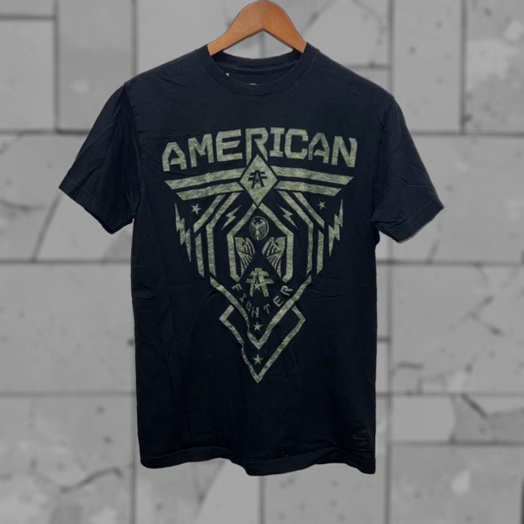 Vintage AMERICAN FIGHTER Black Graphic T-Shirt Mens M Size US M / EU 48-50 / 2 - 1 Thumbnail