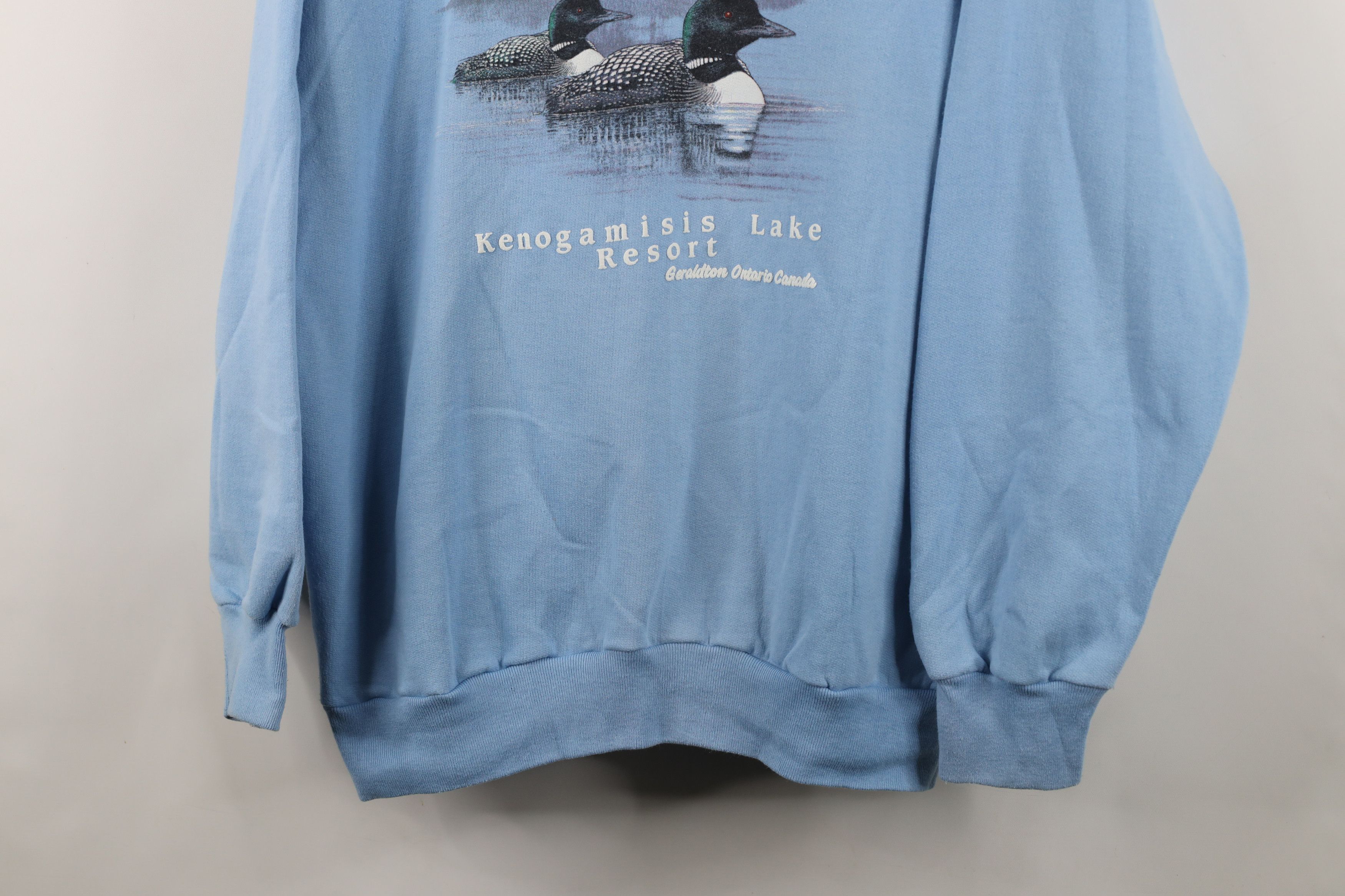 Vintage Vintage 90s Kenogamisis Resort Canada Duck Sweatshirt Blue Size US XXL / EU 58 / 5 - 3 Thumbnail